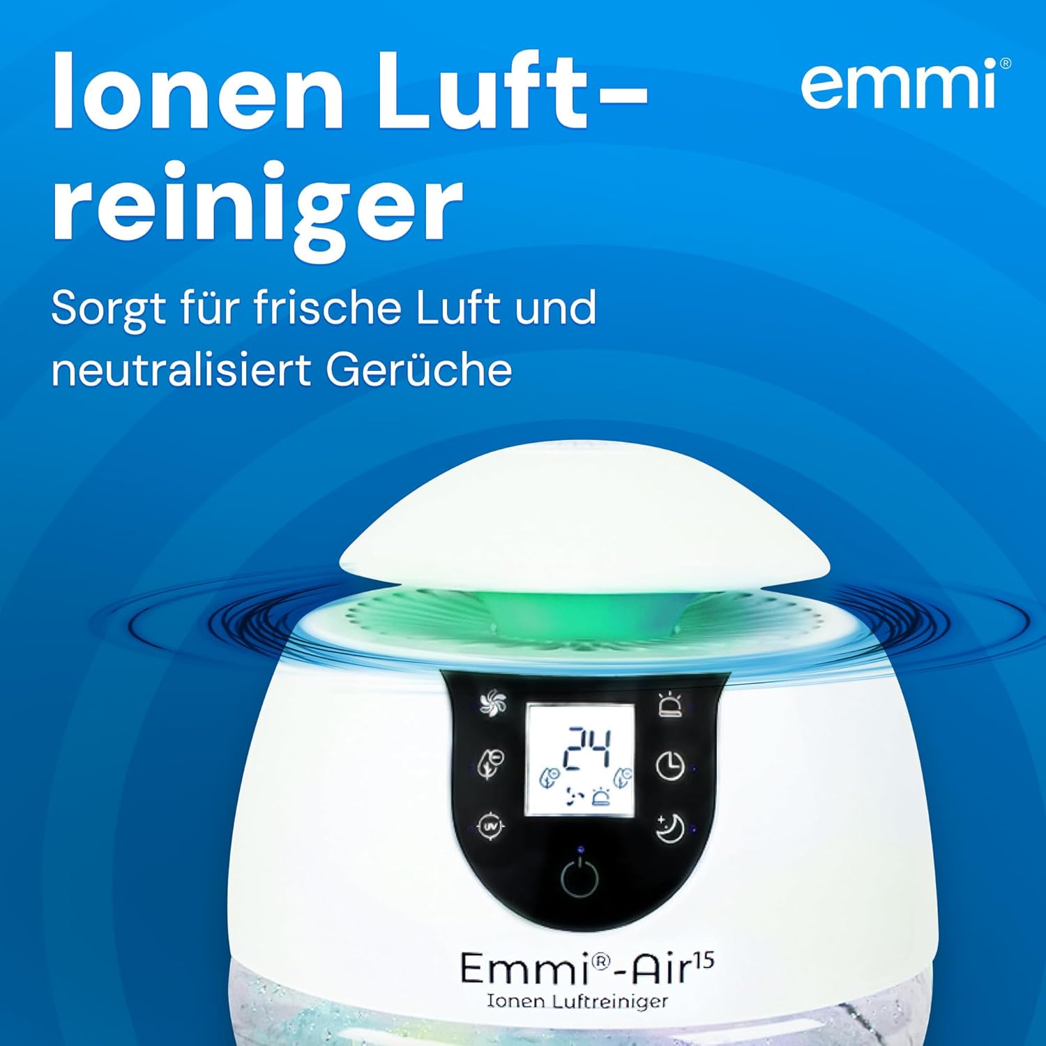 emmi-AIR Luftreiniger bis 35 m², leiser Luftreiniger ohne Filter, Negativ-Ionen-Technologie gegen Staub, Pollen & Gerüche, Luftreiniger für Allergiker, energieeffizient und wartungsfrei – Bild 2