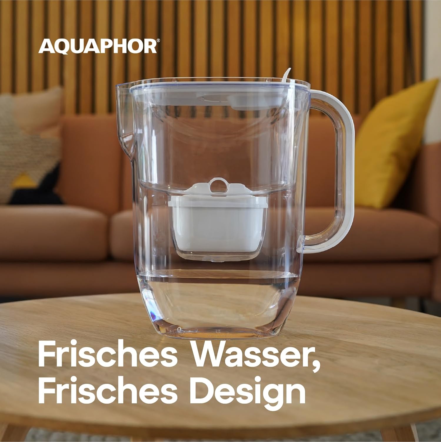 AQUAPHOR Frischwasserfilterkanne 3,2 L – Filterkanne mit 3 Maxfor+ Kartuschen – Trinkwasserfilter reduziert Kalk & Chlor – Für Kaffee, Tee & Trinkwasser – Weiß – Bild 2