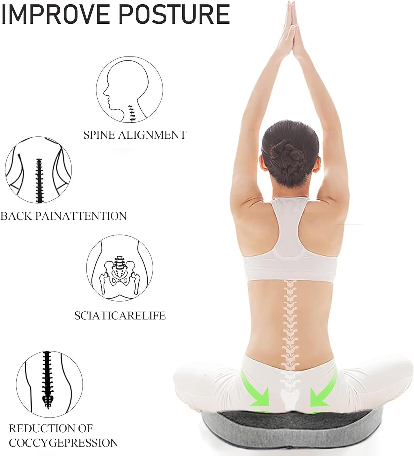 Anti-Dekubitus-Stuhlkissen – orthopädisches Donut-Kissen zur wirksamen Linderung von Hämorrhoiden, Prostata, Ischias und Rückenschmerzen, ideal für Büro, Auto und Rollstuhl – Bild 4
