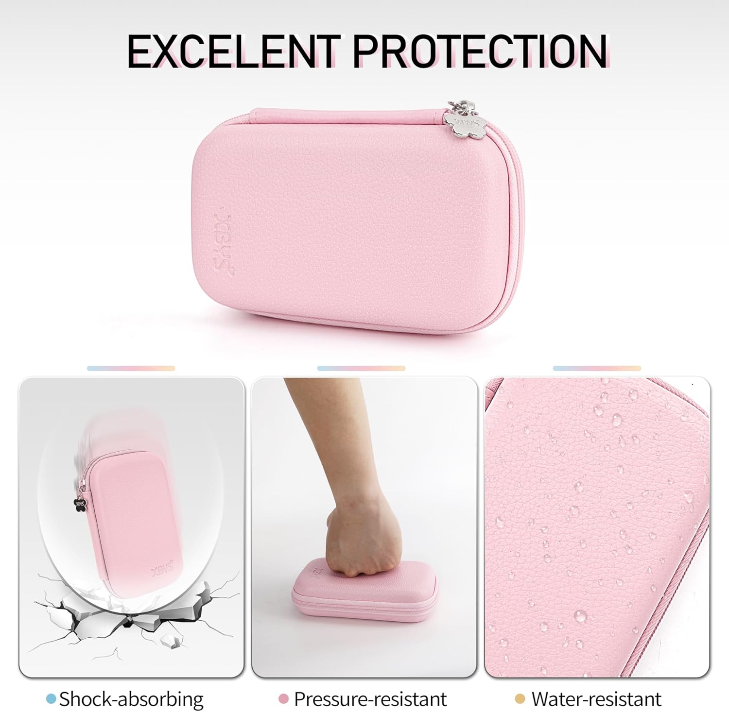 Diabetes-Versorgungskoffer, Blutzuckermessgerät-Tasche, tragbare Box zur Aufbewahrung von Teststreifen, Blutentnahmenadeln und anderen Gegenständen, Reisetasche für Glukosemessgerät, Pink, M, einfach – Bild 5