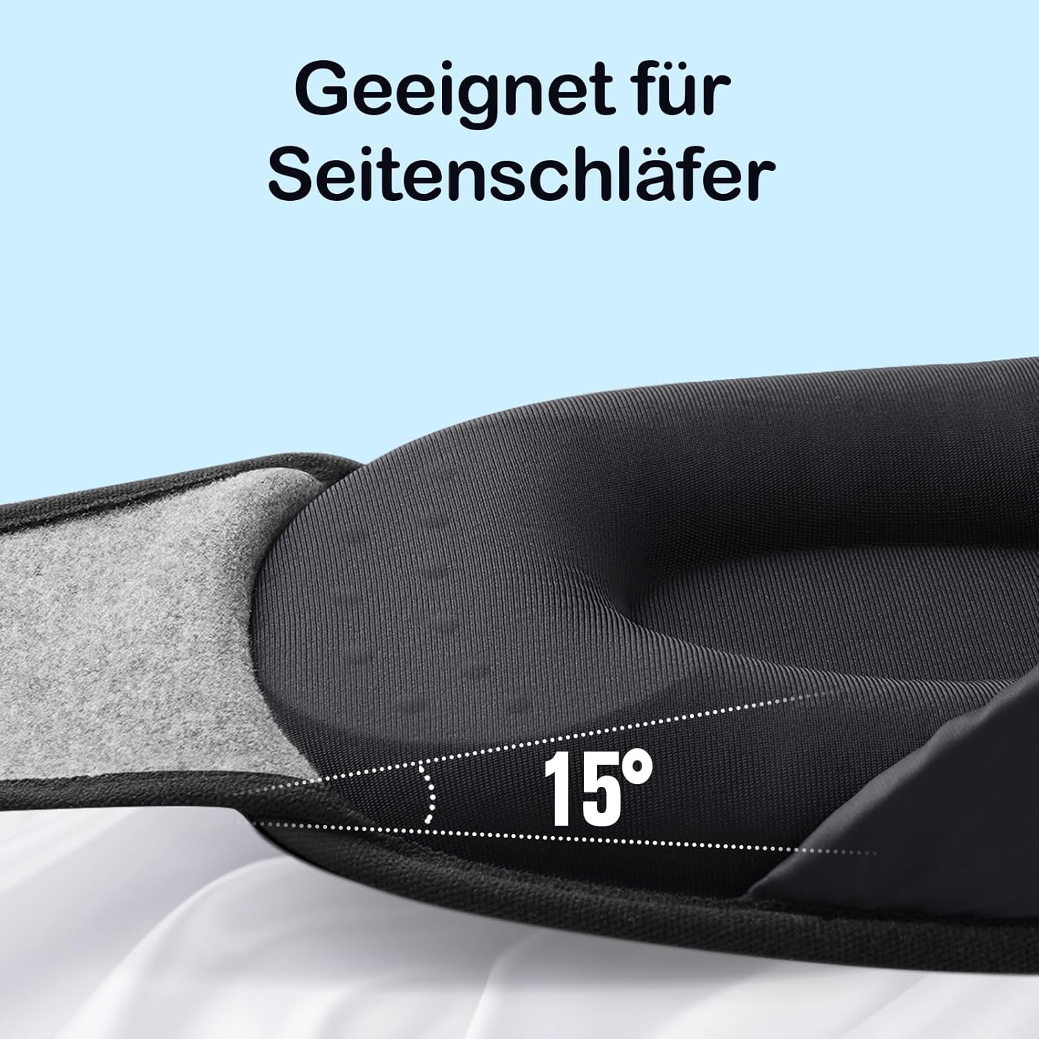 INNELO Schlafmaske für Männer und Frauen, verbesserte 3D-Lichtblockierung mit Gehörschutz, ultraweiche und bequeme Augenmaske für Seitenschläfer, Schlafmaske mit Verschluss, Grau – Bild 4