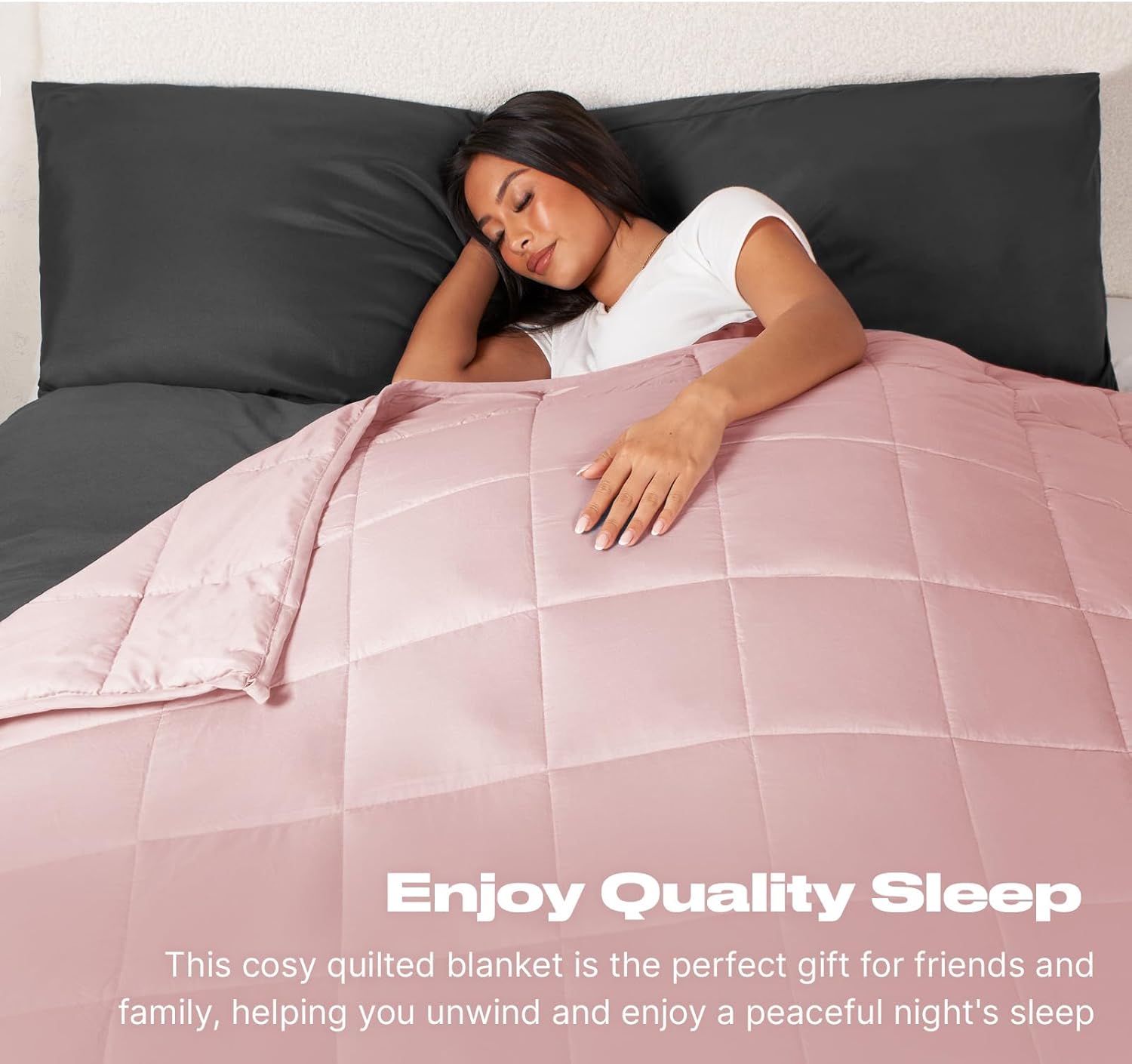 Brentfords Gewichtsdecke 8 kg, Decke für Erwachsene, 150 x 200 cm rosa – schwere Decke zum Schlafen – (Haftungsausschluss: Nur für Kinder ab 3 Jahren geeignet) – Bild 2