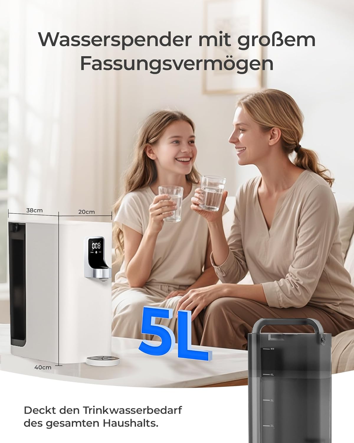 (Mineralien) Waterdrop K19 Umkehrosmose-Wasserfiltersystem für die Arbeitsplatte, sofortiger Heißwasserspender, tragbar, keine Installation erforderlich, reduziert TDS, 7-stufig mit UV, WD-K19-HG – Bild 7