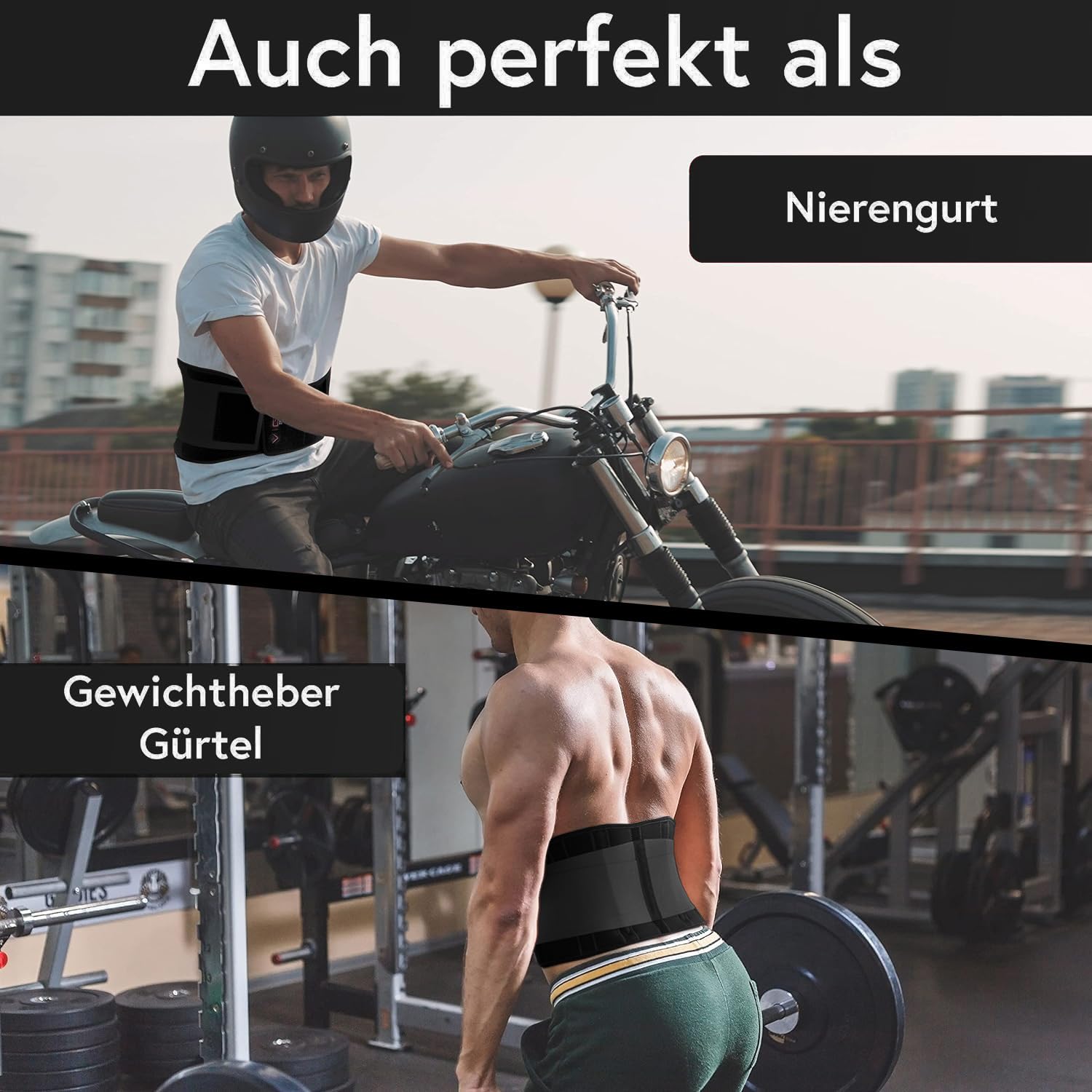 Vigo Sports Rückenbandage, maschinenwaschbar – Anti-Schweiß-Nierengürtel zur effektiven Rückenstabilisierung, Rückenstützgürtel für Damen und Herren, wärmender Lordosenstützgürtel – Schwarz, S – Bild 3