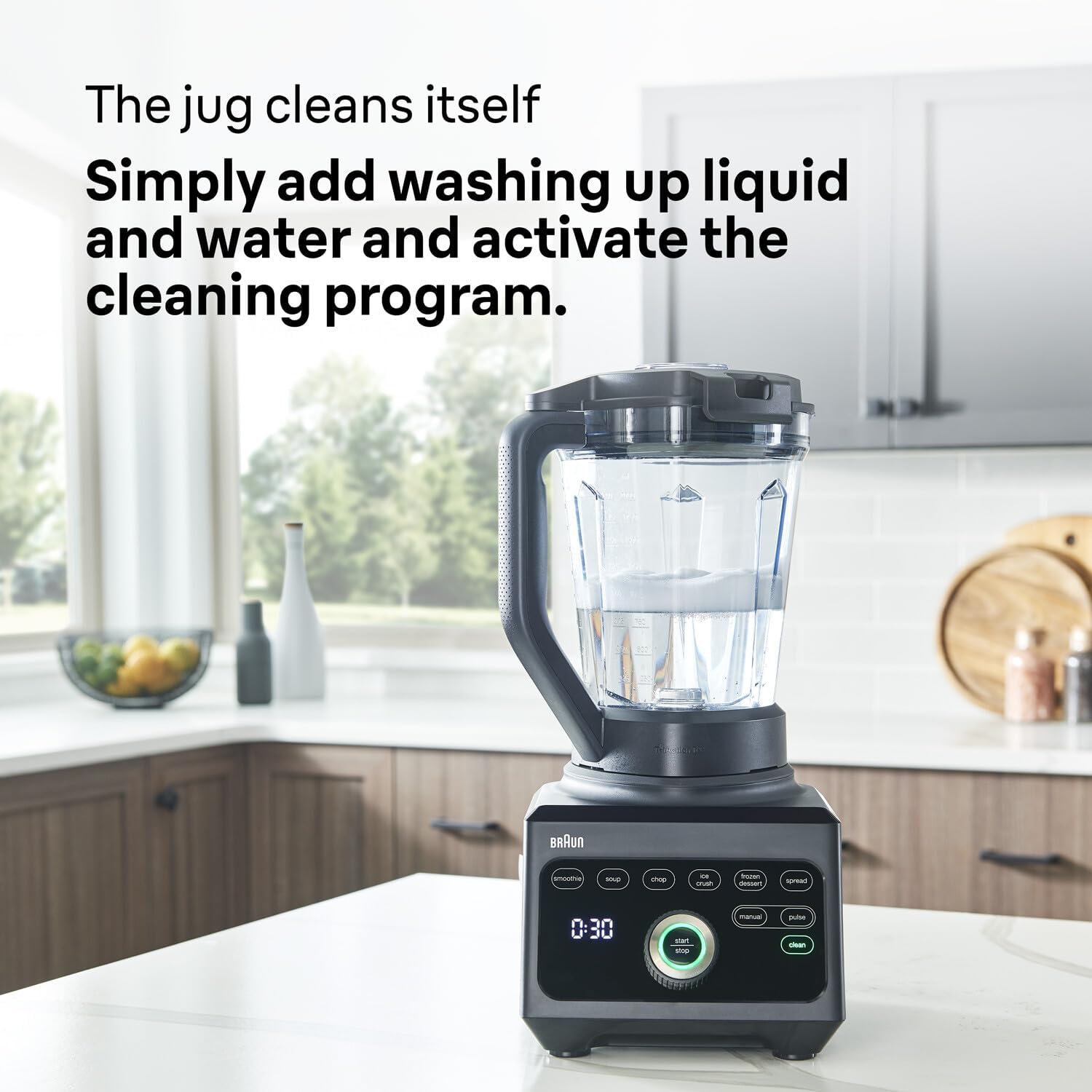 Braun PowerBlend 9 JB9040BK Hochleistungsmixer mit 1600 Watt Motor, 2 L Tritan-Behälter, 18 Programme, 10 Geschwindigkeiten, Schwarz – Bild 10