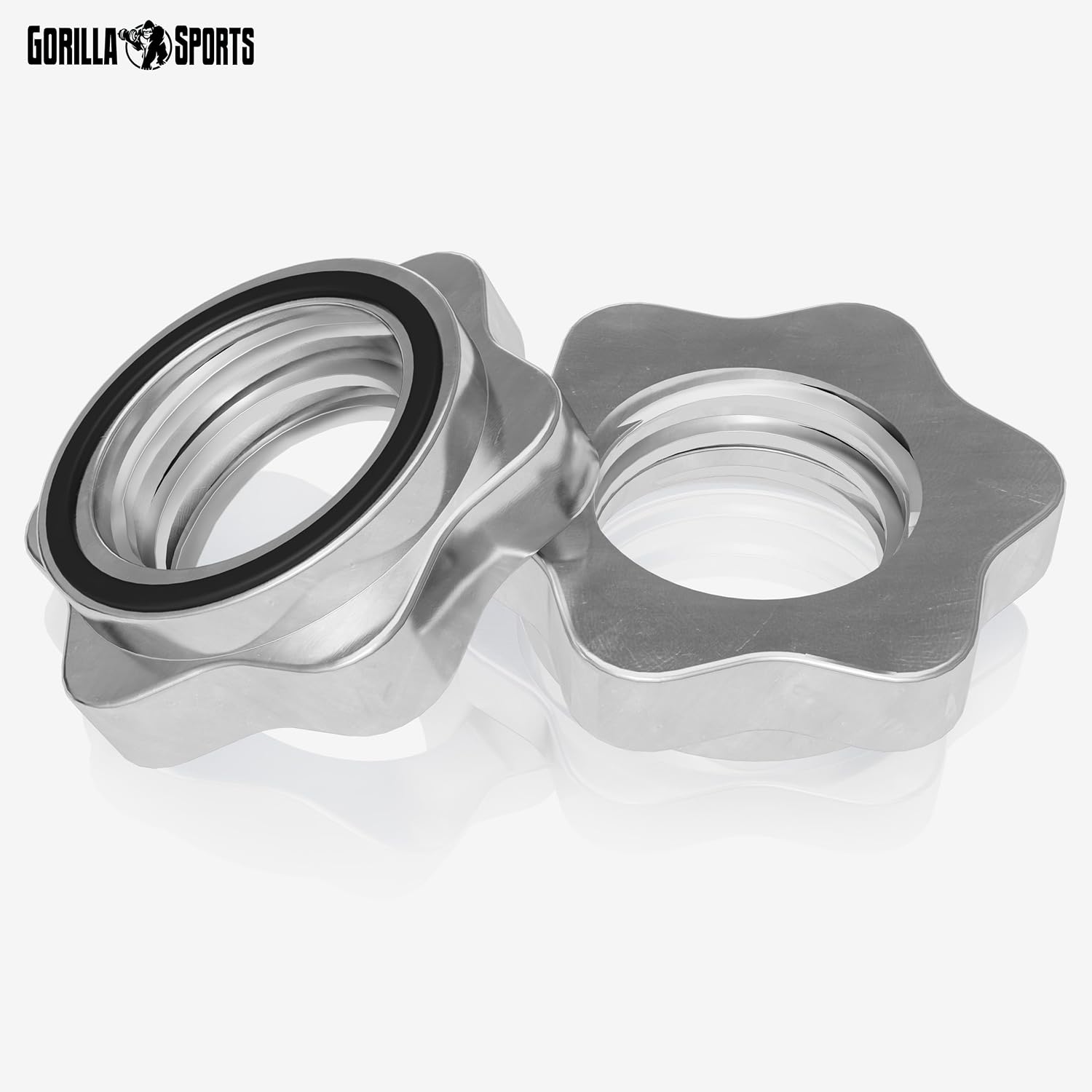 GORILLA SPORTS® Kurzhanteln 2er Set 20/30 kg – Verstellbare Hanteln mit Hantelscheiben 30mm aus Kunststoff, Standard oder Gripper, Kurzhantelset mit Hantelstangen & Sternverschlüssen – Bild 7