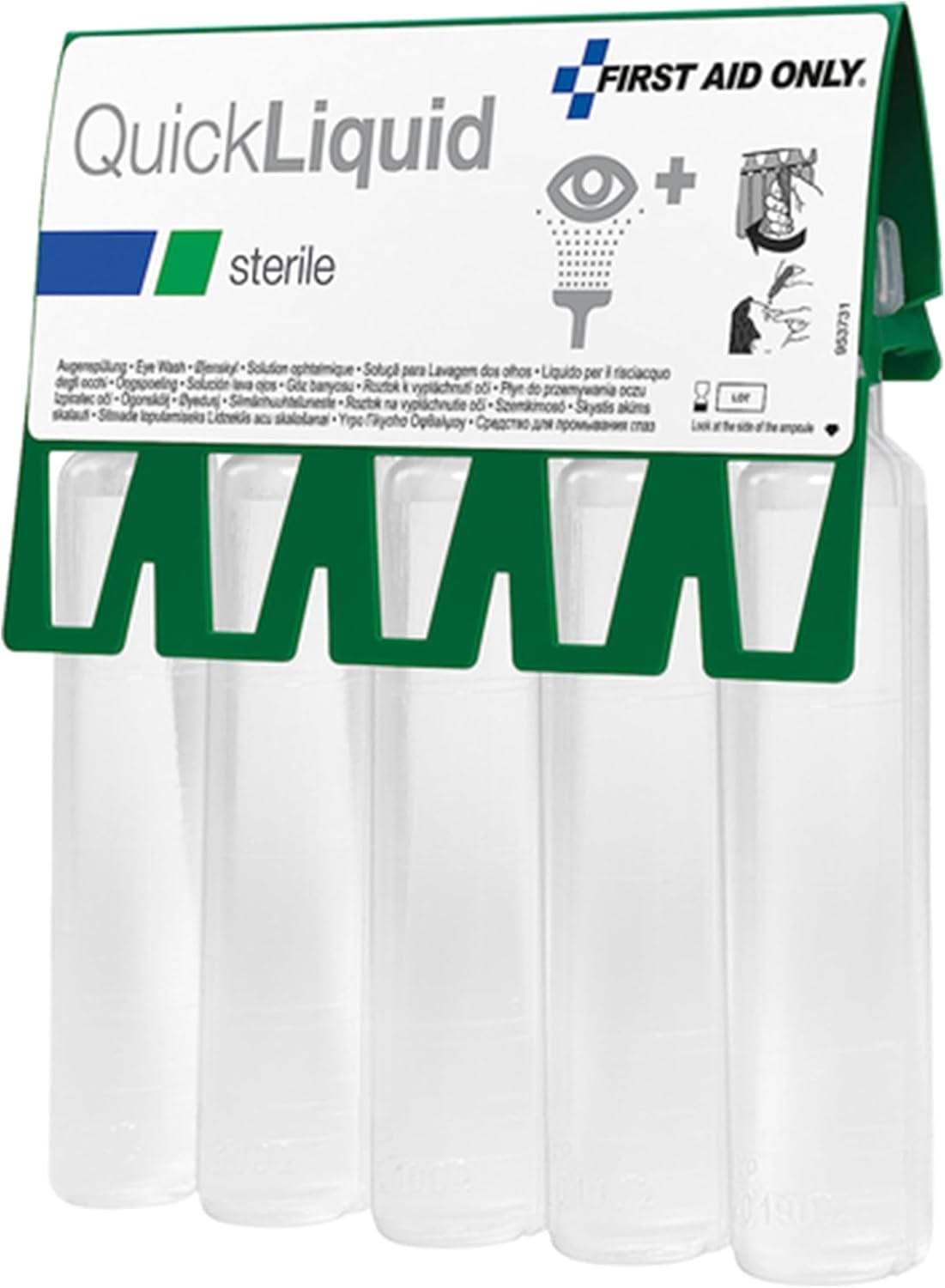 First Aid Only 20 ml QuickLiquid Augenspülampullen – 5er-Pack