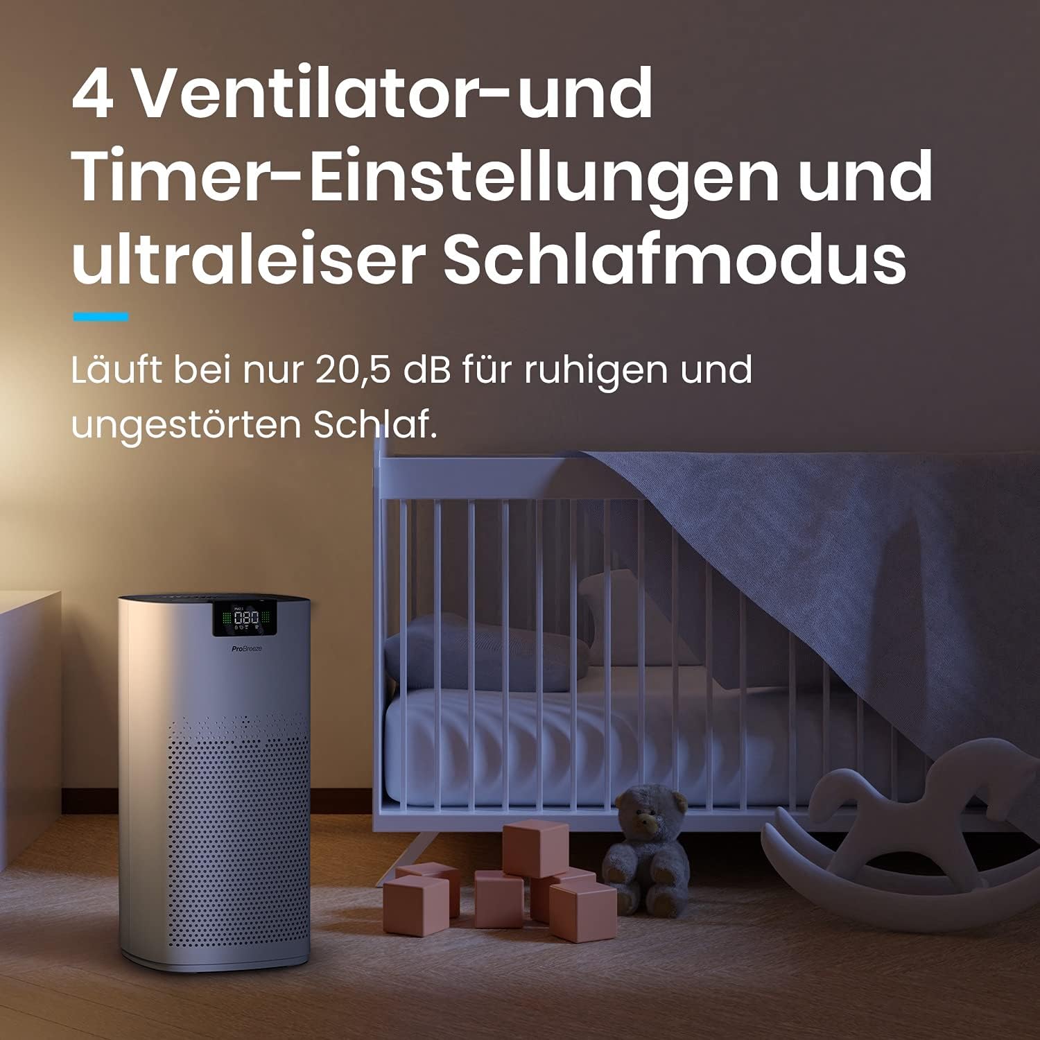 Pro Breeze Luftreiniger Hepa 13 Filter mit UV-C-Lampe, Luftionisator & Aktivkohlefilter, CADR 460 m3 – Luftreiniger mit Luftqualitätsmessgerät für große Räume bis 140 m² – bis zu 99,95 % Filterleistung – Bild 6
