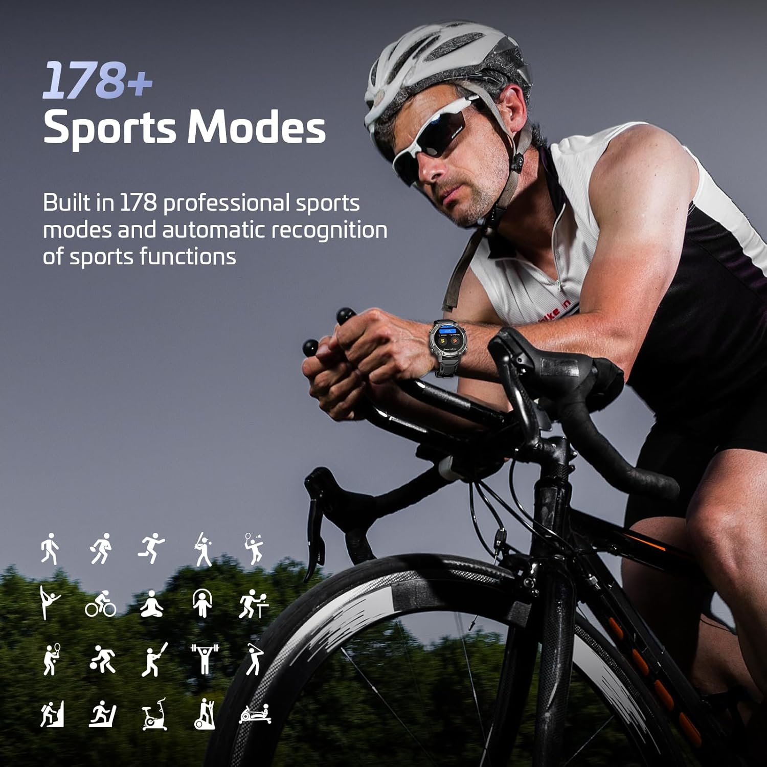 SOUYIE Herren-Smartwatch mit GPS, Offline-Karten und 6 Satelliten-Navi, 5ATM wasserdicht, 21-Tage-Akku, KI-Sprachassistent, 178 Sportmodi, Fitness-Tracker mit Herzfrequenzmesser und Schlafmonitor für – Bild 3