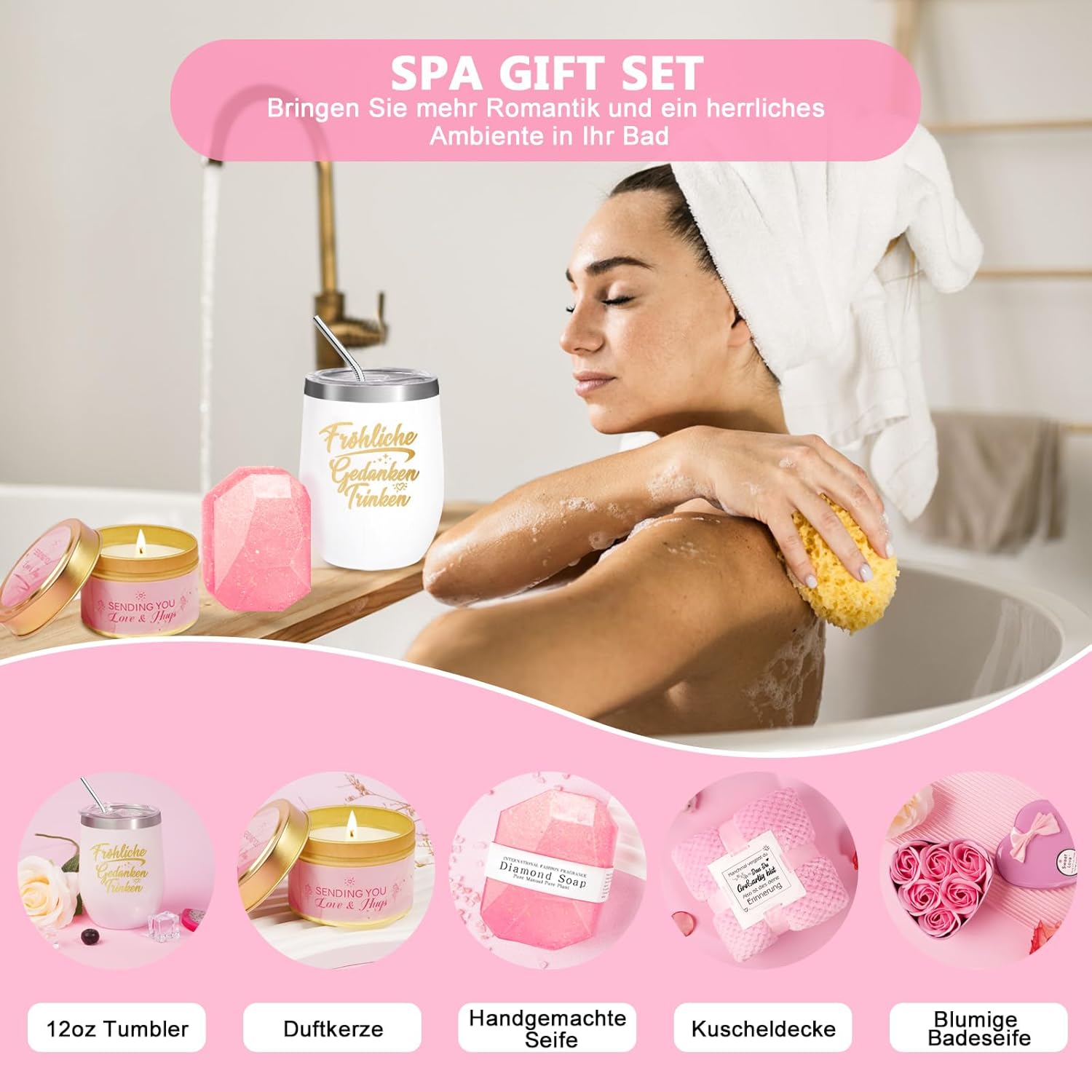 Geschenke für Frauen, Geburtstagsgeschenk für Frauen, entspannendes Spa-Geschenkkorb-Pflegepaket, Geschenkset für beste Freunde, weibliche Schwester, Mutter, Ehefrau, Ihre Freundin, Arbeitskollegin, beste Lehrerin – Bild 7