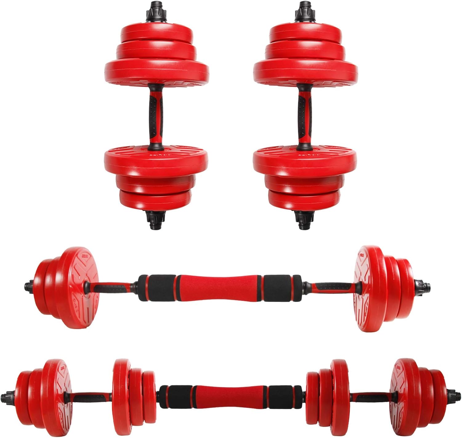 CCLIFE Hanteln Set 2er Kurzhanteln Langhanteln verstellbar Hantelset 20/25/30/40kg professionelle Hantel mit Verbindungsstahlrohr Gewichten