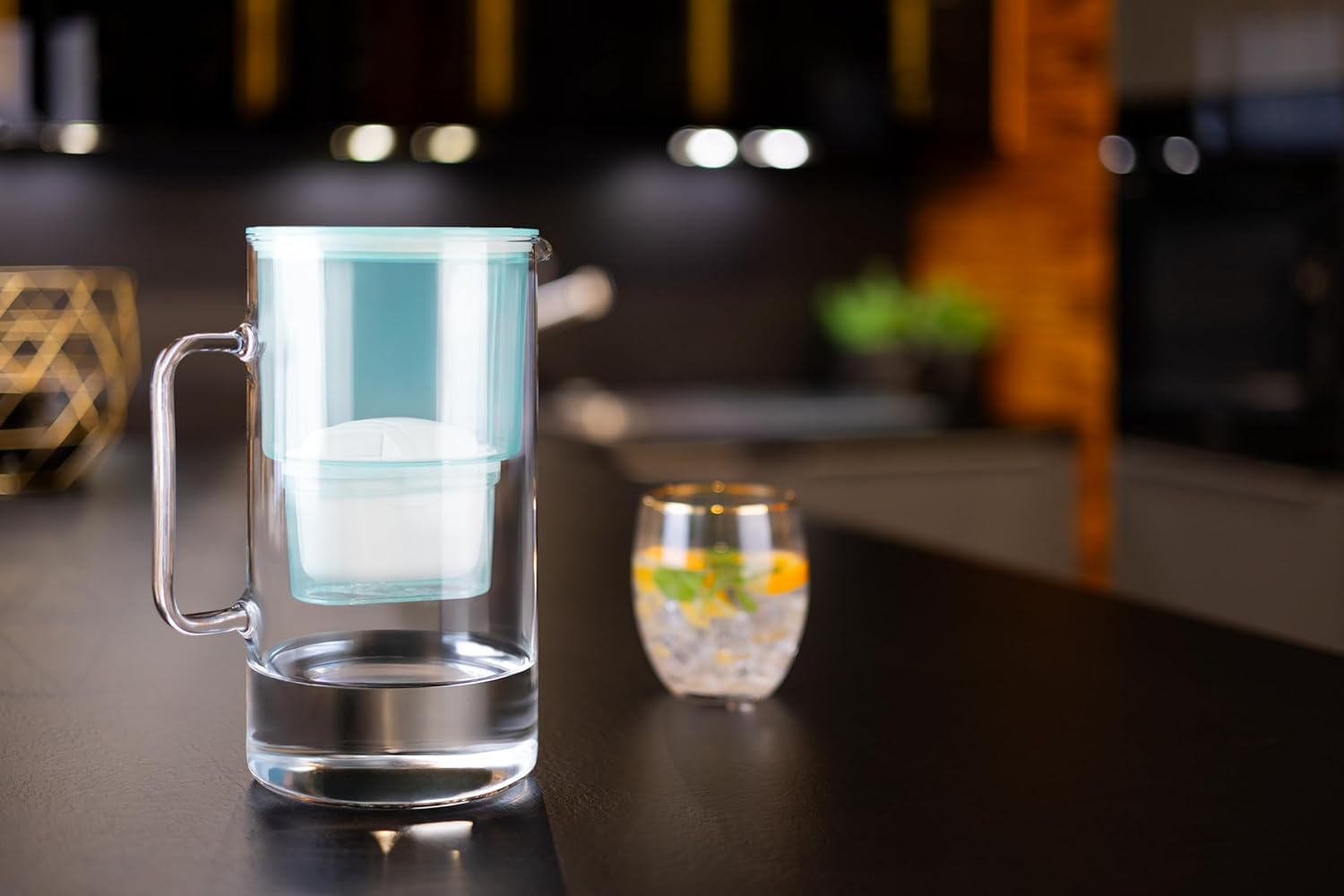 Wessper Wasserfilterkanne aus Glas, 3 l, kompatibel mit Brita Maxtra, inklusive 1 Wasserfilterkartusche, reduziert Kalk und Chlor, Mint – Bild 8