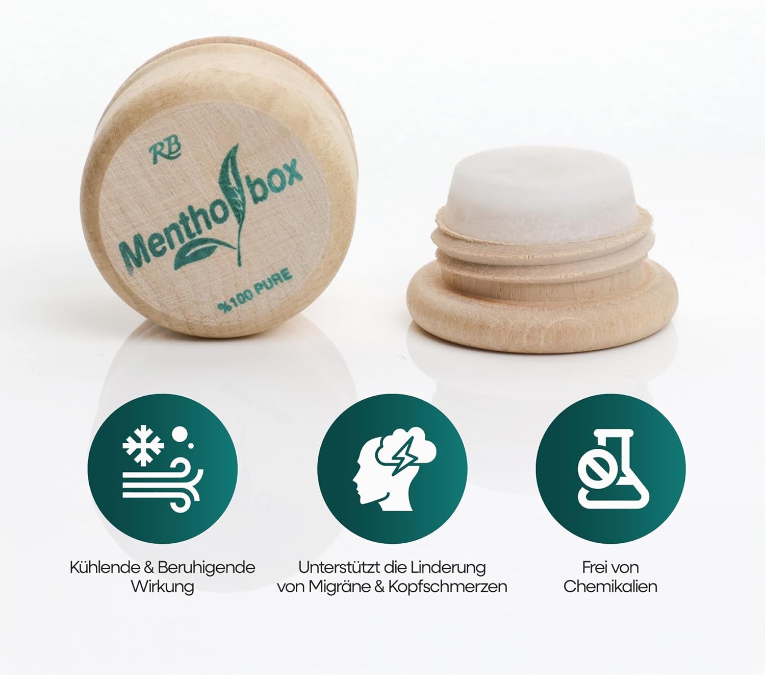 Menthol-Stein, Menthol-Box, hilft bei der Linderung von Migräne, erfrischender und kühlender Menthol-Macaron, zum Bürsten von Stirn und Hals, Menthol-Spa-Massage, reines Kristall-Menthol, 1 x 6 g – Bild 3