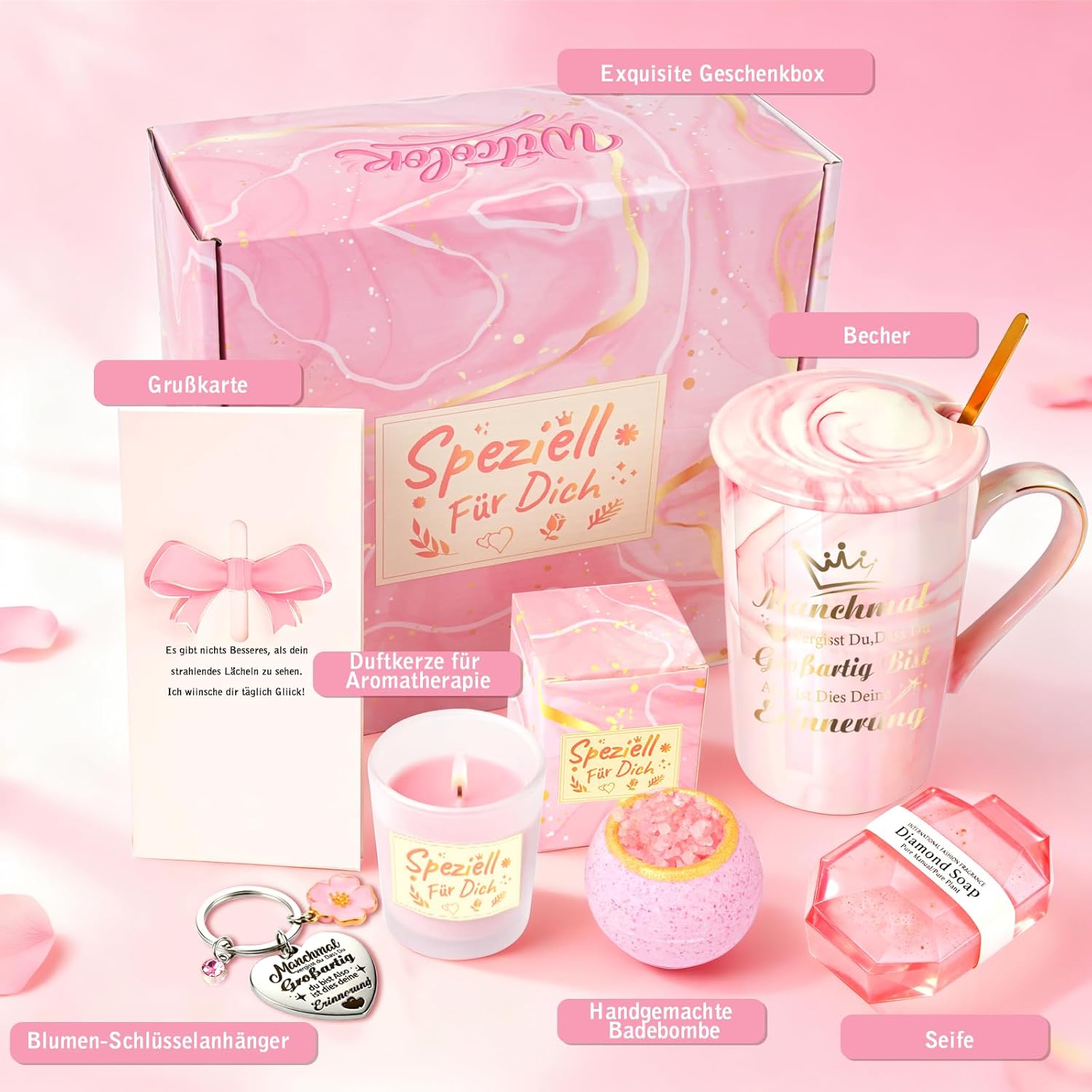 Geschenke für Frauen, Wellness-Geschenkset, Geburtstagsgeschenk für Frauen, Geschenk für Mutter, Geschenk für Freundin und beste Freundin, Entspannungs-Spa-Geschenkkorb – Bild 4