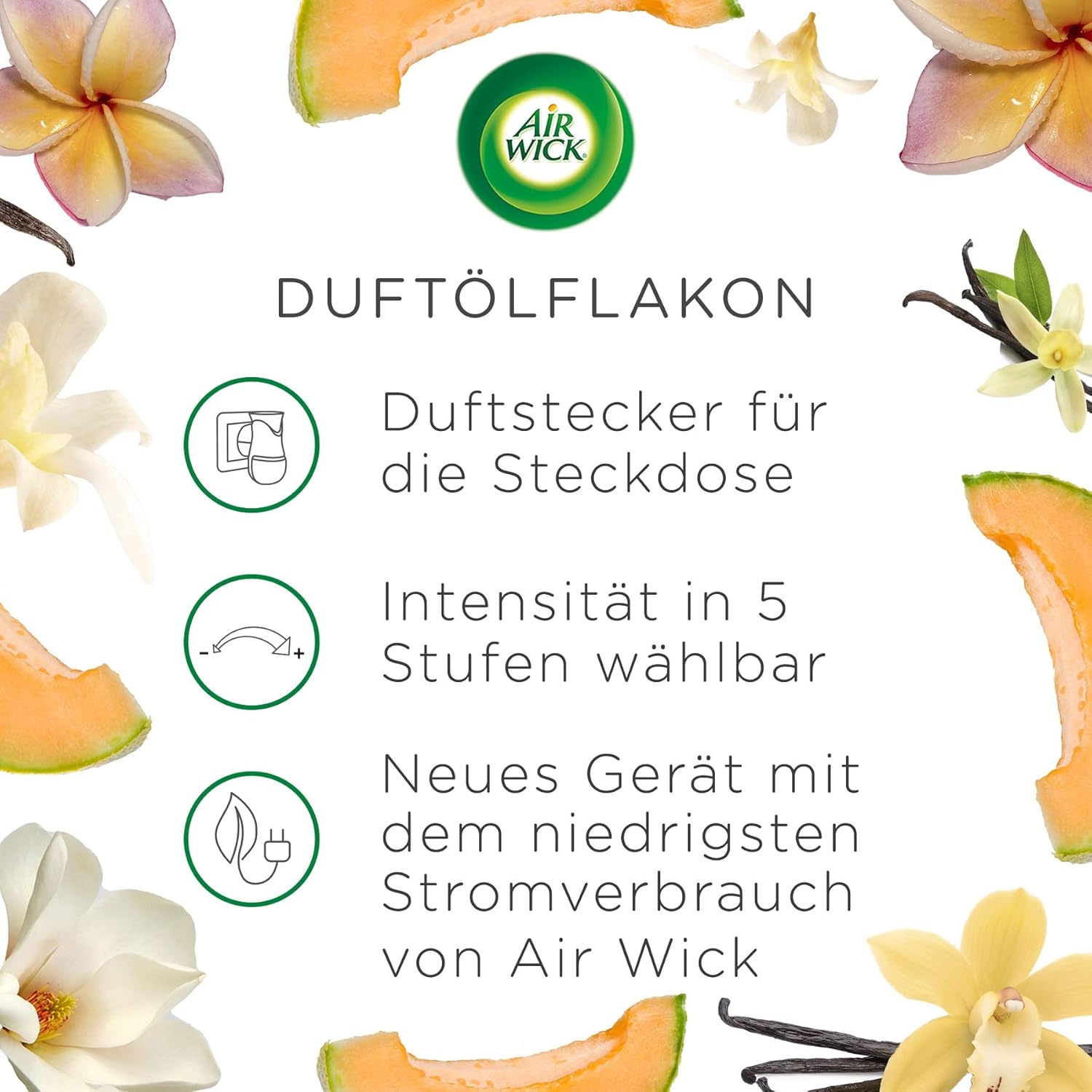 Air Wick Plug-In-Duftöl-Starterset – 1x Plug-In-Diffusor mit 3 Nachfüllungen – Frischer Lufterfrischer mit ätherischen Ölen – Duft: Summer Delights – 3x 19 ml Duftöle + weißer Diffusor – Bild 2
