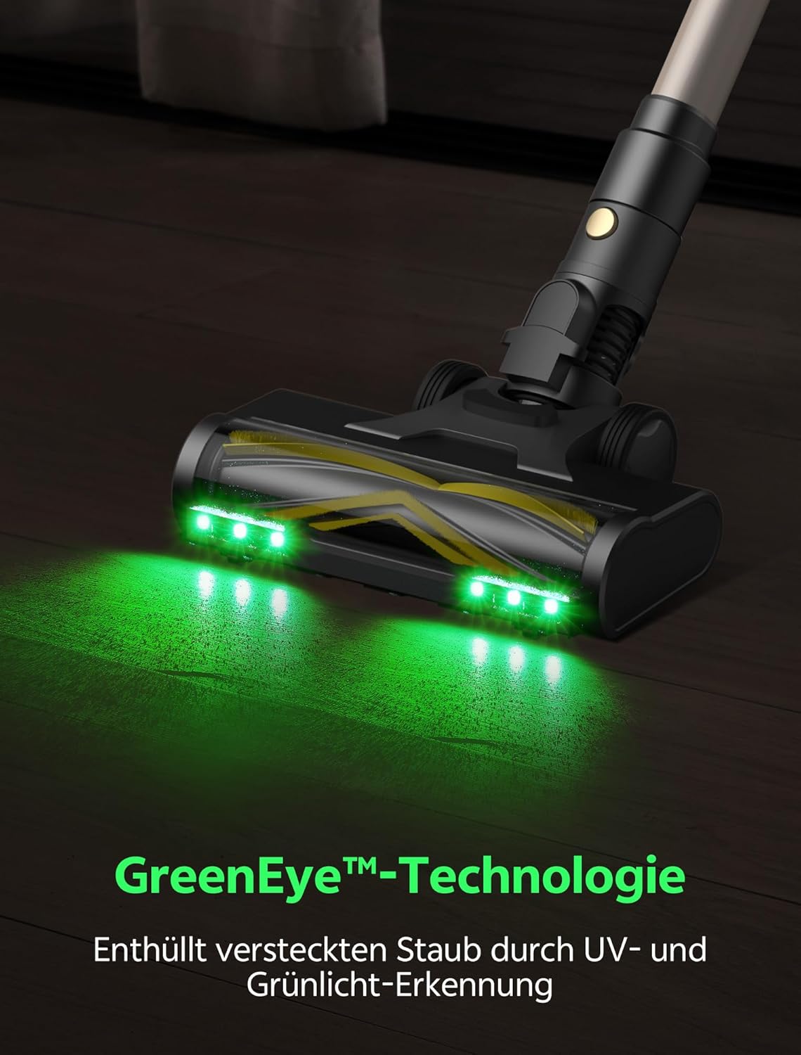Ultenic Akku-Staubsauger, 600 W/55.000 Pa/65 Min., kabelloser Staubsauger mit GreenEye-Technologie, Teleskoprohr & freistehend, 6-lagiger Filter, Anti-Tangle-Bürste, für Tierhaare, Teppiche, Hartböden – Bild 4
