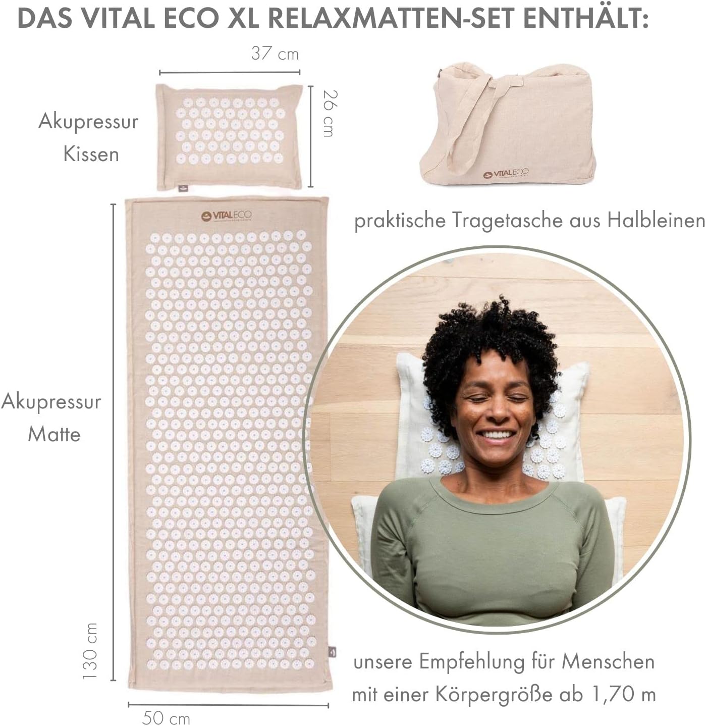 Vital Eco Akupressurmatten- und Kissenset – Bild 2