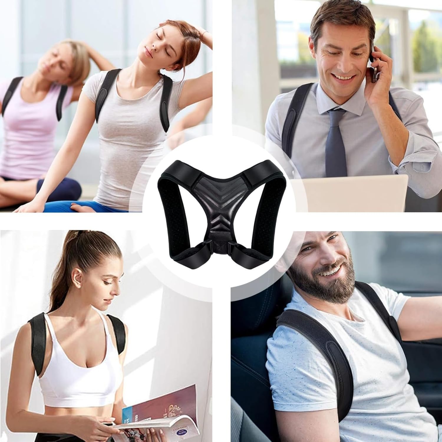 BLholife Haltungskorrektur Rückenstützgürtel für Damen und Herren, verstellbarer Rückenglätter gegen Hohlkreuz, Haltungskorrektur Rücken für Büroarbeit & Sporttraining – Bild 7