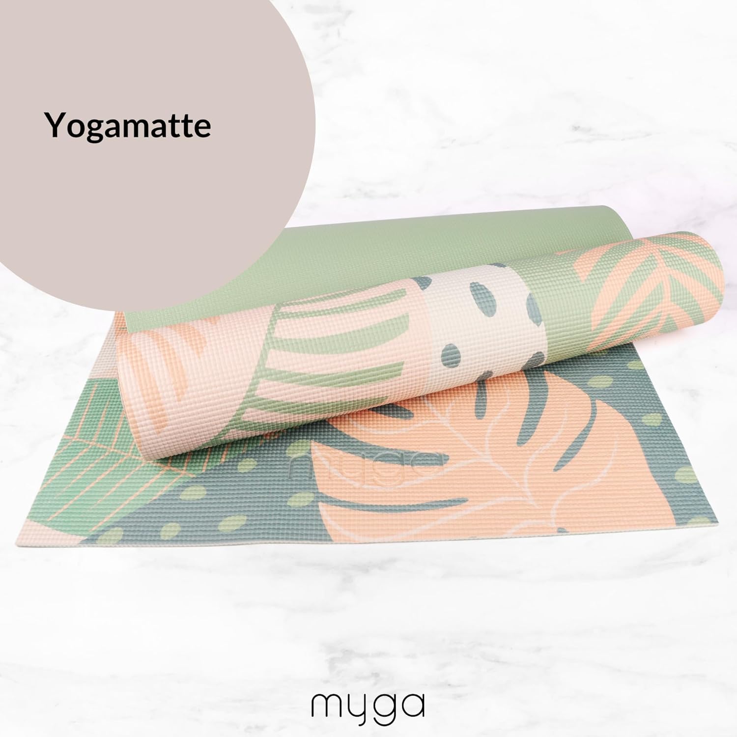 Myga Yoga Starter Kit, Komplettset mit Yogamatte, Yogablock & Gurt, rutschfest & unterstützend, ideal für Anfänger & Zuhause sowie auf Reisen, verschiedene Druckdesigns – Bild 4