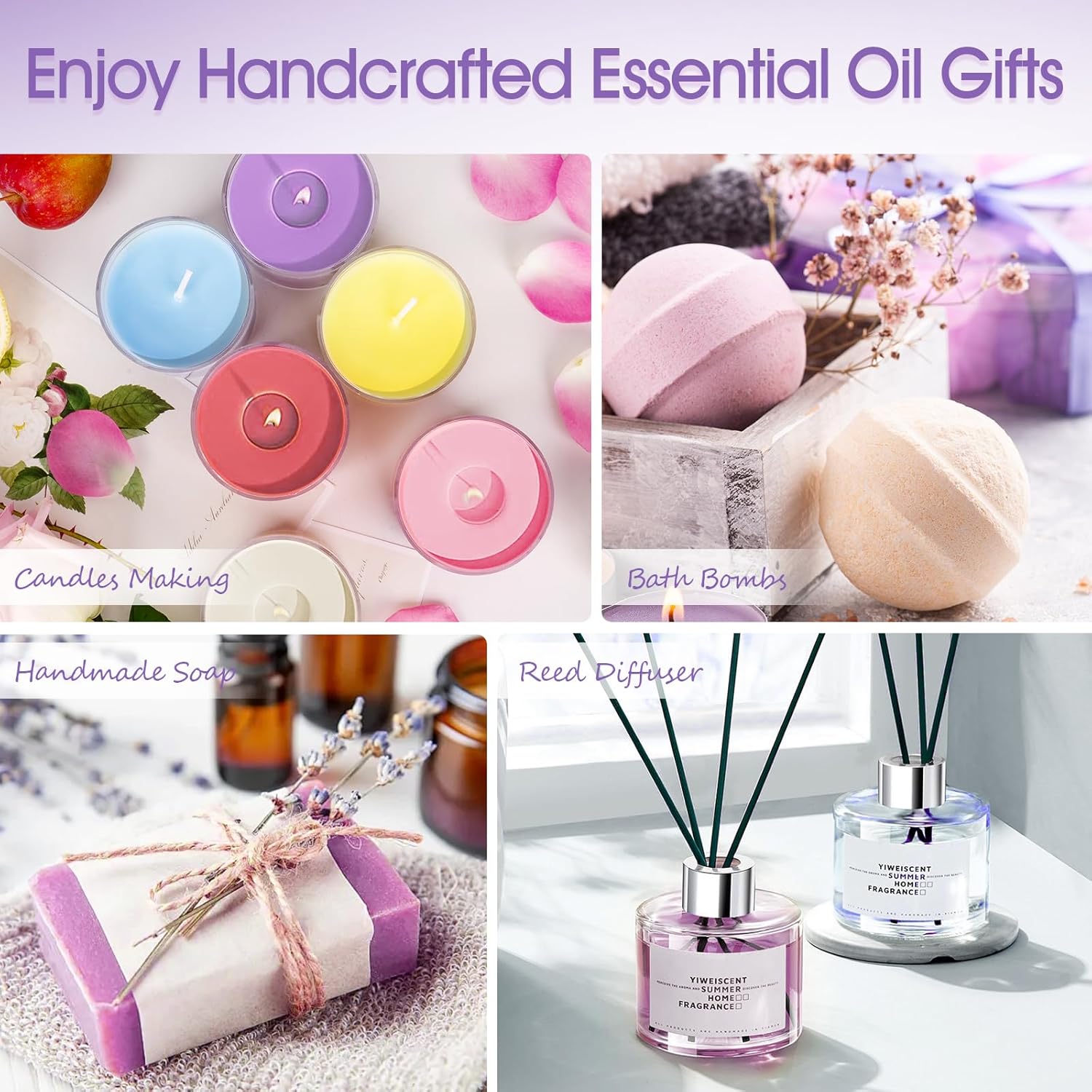 Lavendelöl 100 ml, reine ätherische Lavendelöle für Aromadiffusor, ätherisches Lavendelöl, Aromatherapie-Duftöl für Diffusor, Hautmassage, Heimwerken, Seife, Kerzenherstellung, Geschenke für Frauen – Bild 7