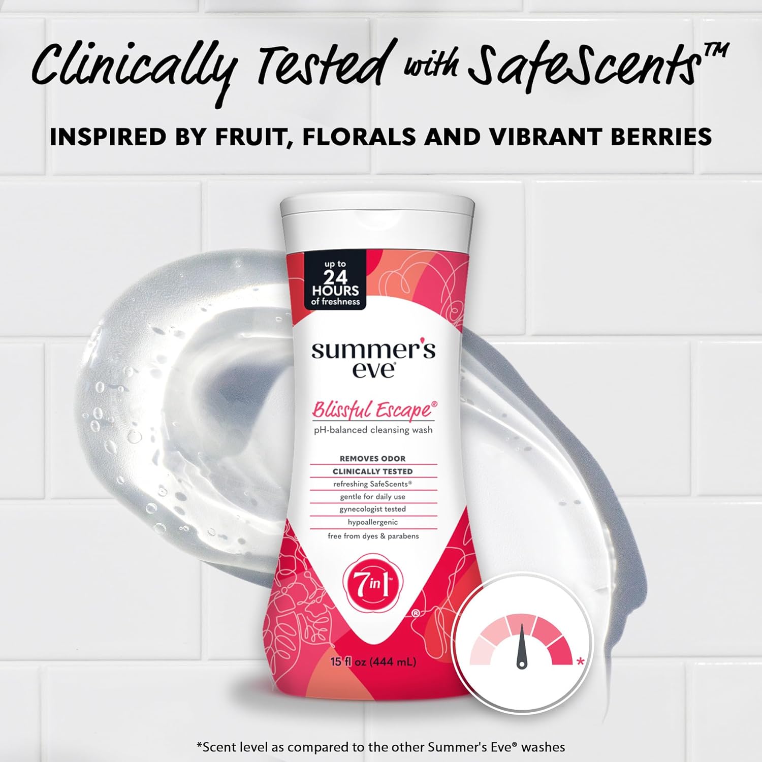 Summer's Eve Blissful Escape Daily Refreshing All Over Feminine Body Wash, entfernt Gerüche, Feminine Wash pH-Ausgewogen, 443 ml – Bild 4