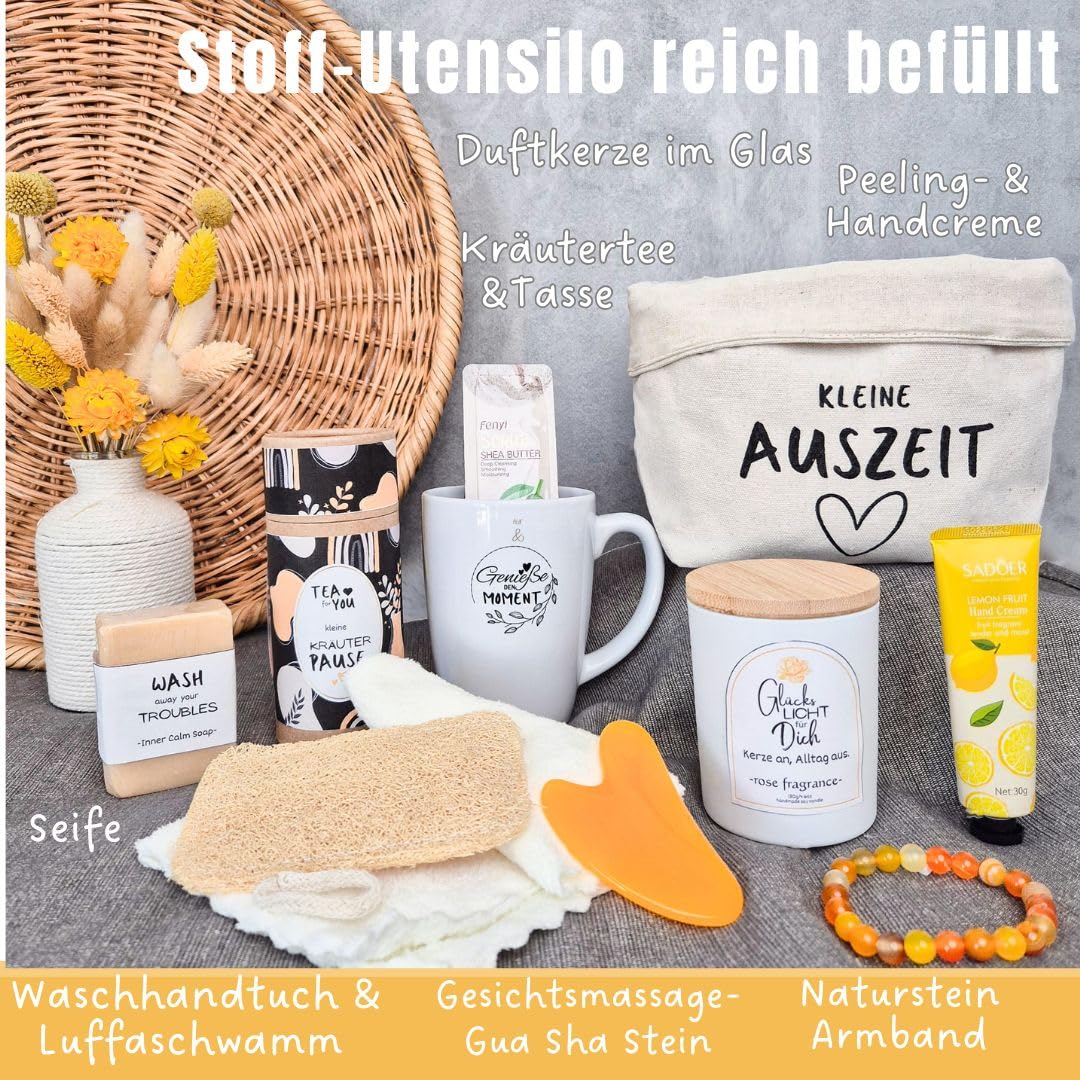 Geschenkset für Damen Kleine Auszeit | Wellness-Geschenkkorb Frau | Geschenk in Geschenktüte | Wellness-Geschenk | Geschenke für Freundin | Geburtstagsgeschenk für Frauen | Entspannungsgeschenk – Bild 3