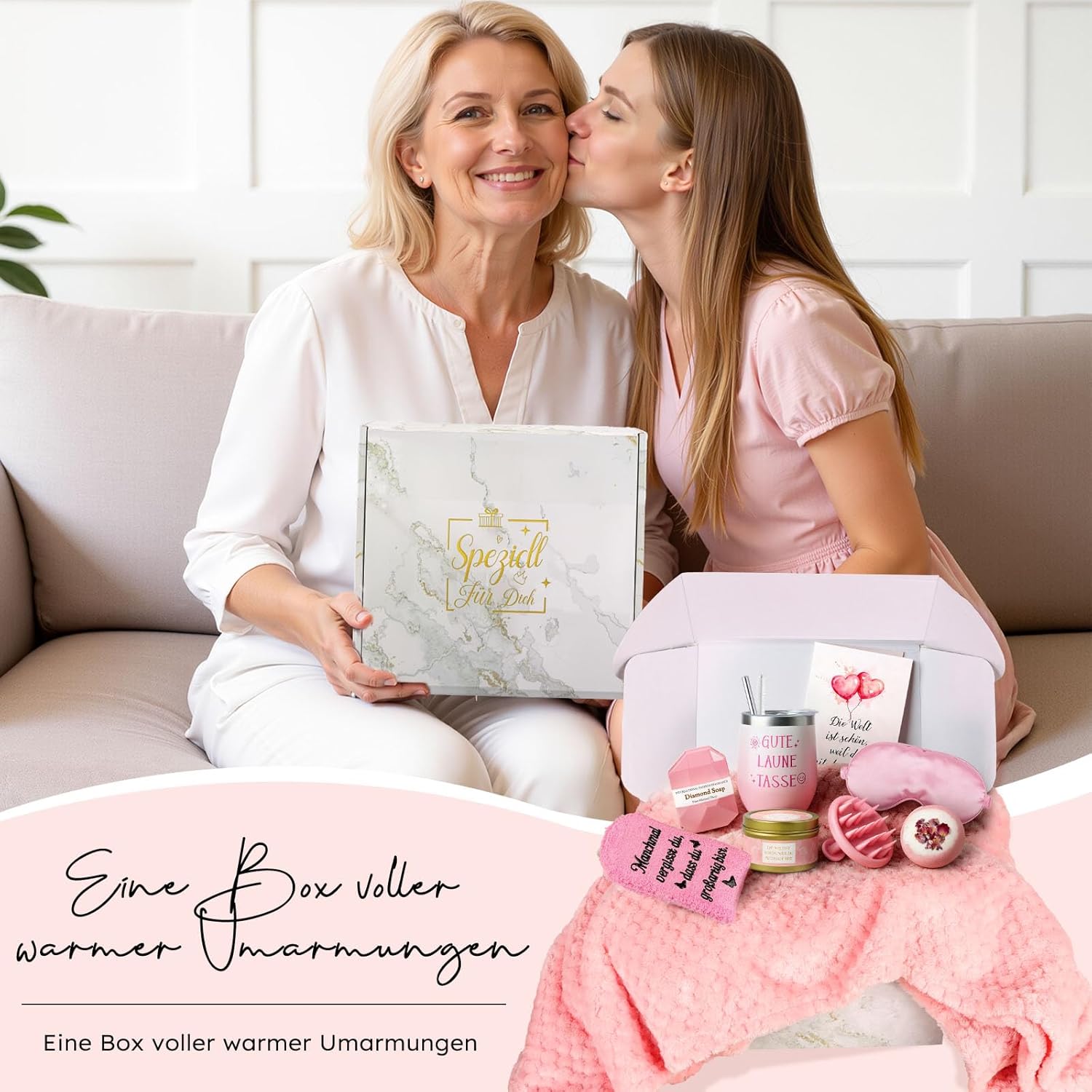 TUZELIYA Geschenke für Frauen, Freundin – Geburtstagsgeschenk – Wellness-Geschenkset – Gute Besserung & Mutgeschenke – Geschenkideen für Mutter, Schwester, Tochter, Kollegin, Tante, Ehefrau – Rosa – Bild 8