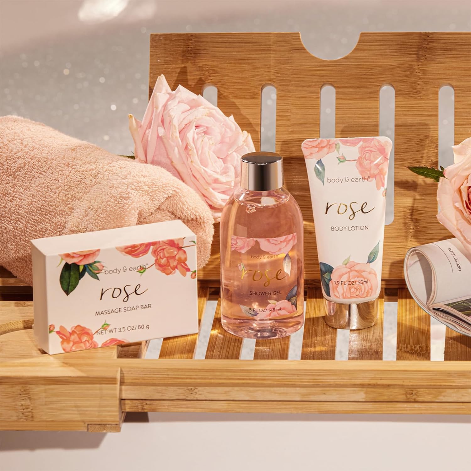 Badeset für Frauen, Geschenk, luxuriöses 6-teiliges Bade- und Körperset, Duschgel, Körperbutter, Handcreme, Körperlotion, Handseife, Papier, Badeseife, perfektes Geburtstagsgeschenk für Frauen – Bild 6