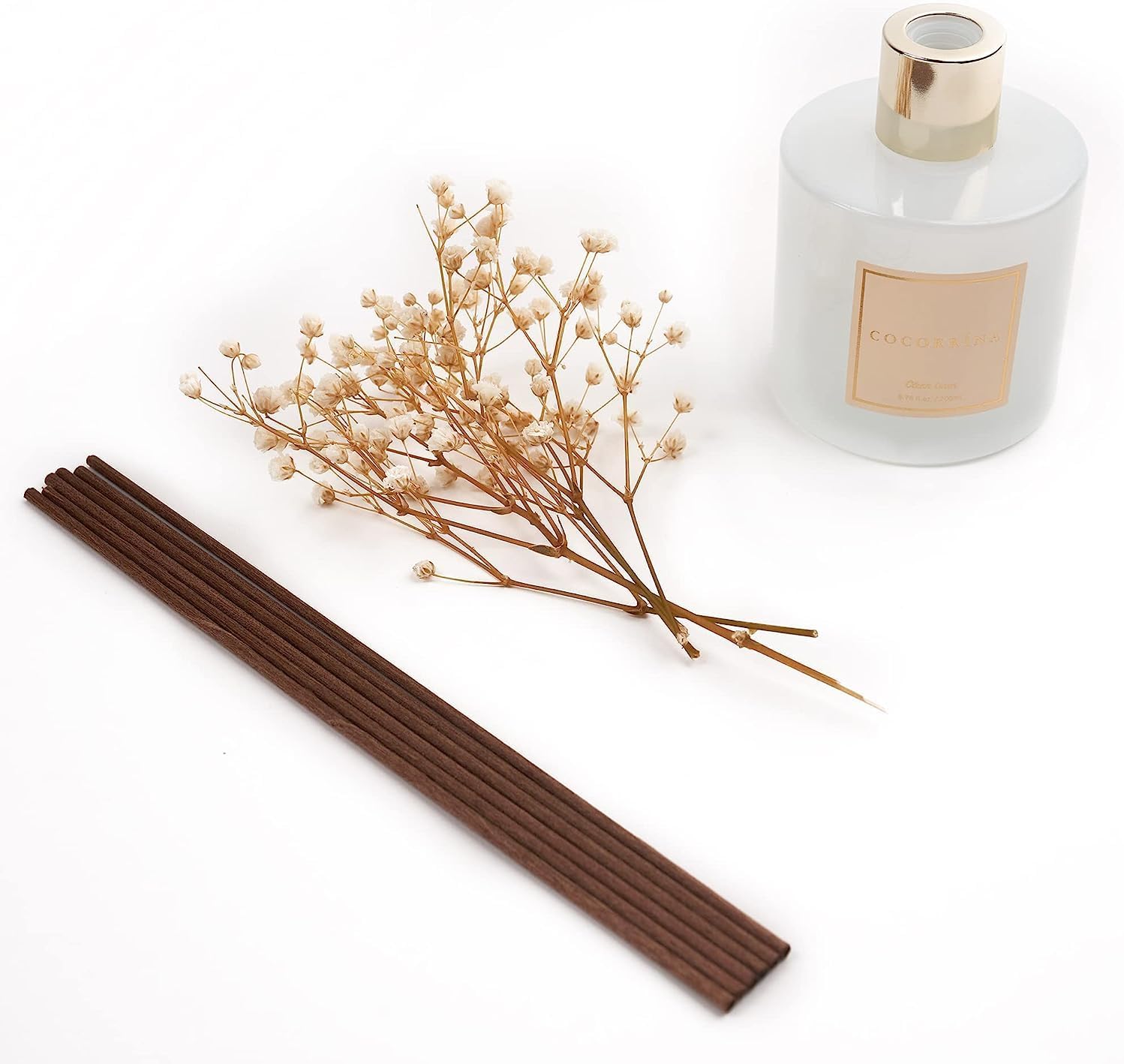 Cocorrína Raumduft-Red-Diffusor mit 8 Duftstäbchen, 200 ml, sauberes Leinen, natürlich, langlebig, Raumduft, ätherisches Öl, Reed-Diffusor für Badezimmer-Regal-Dekoration – Bild 4