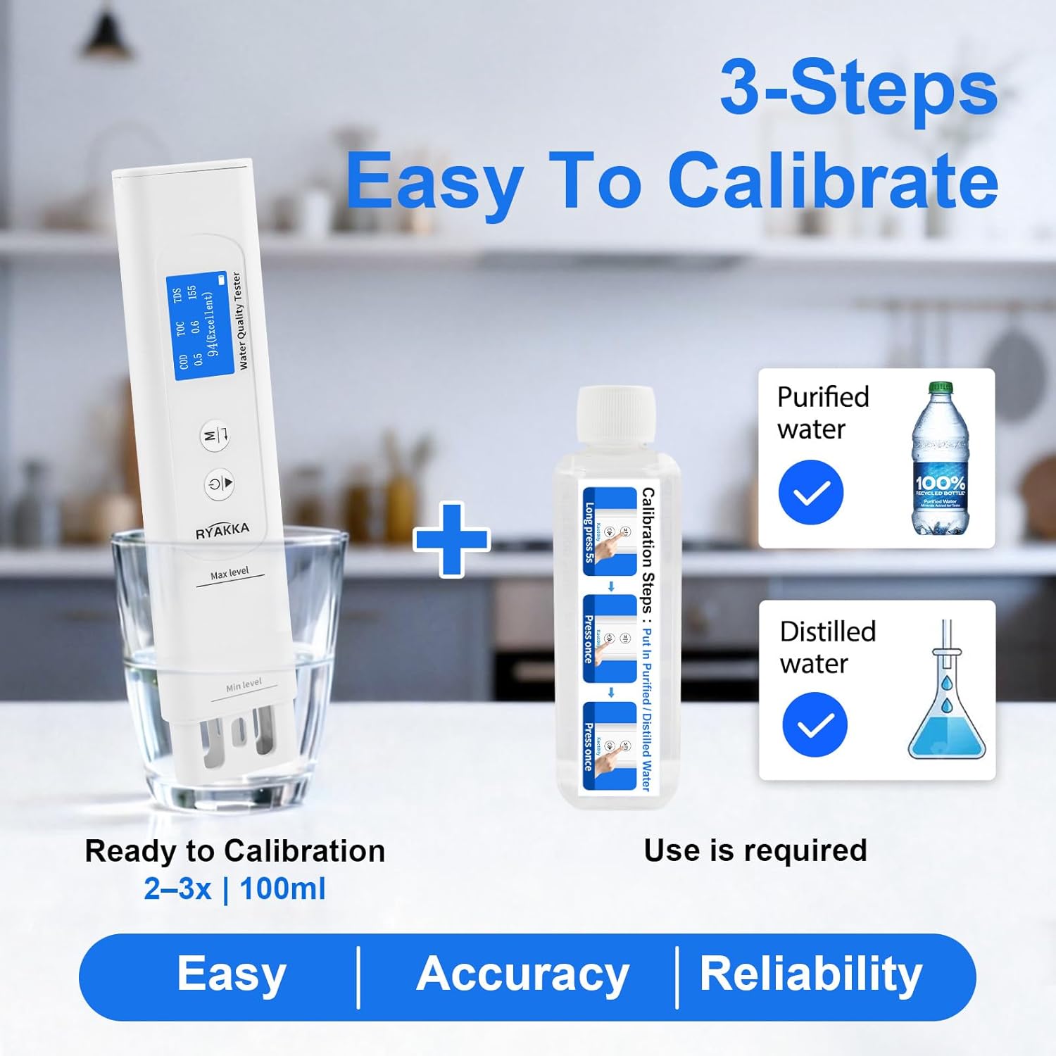 6-in-1-Smart-Trinkwassertester mit 4-stufiger Bewertung, TDS- und EC-Messgerät für TOC, CSB, UV275 und Temperatur, schnelle Wasserqualitätsanalyse für Haushalt, Wasserfilter, Outdoor und Camping – Bild 5