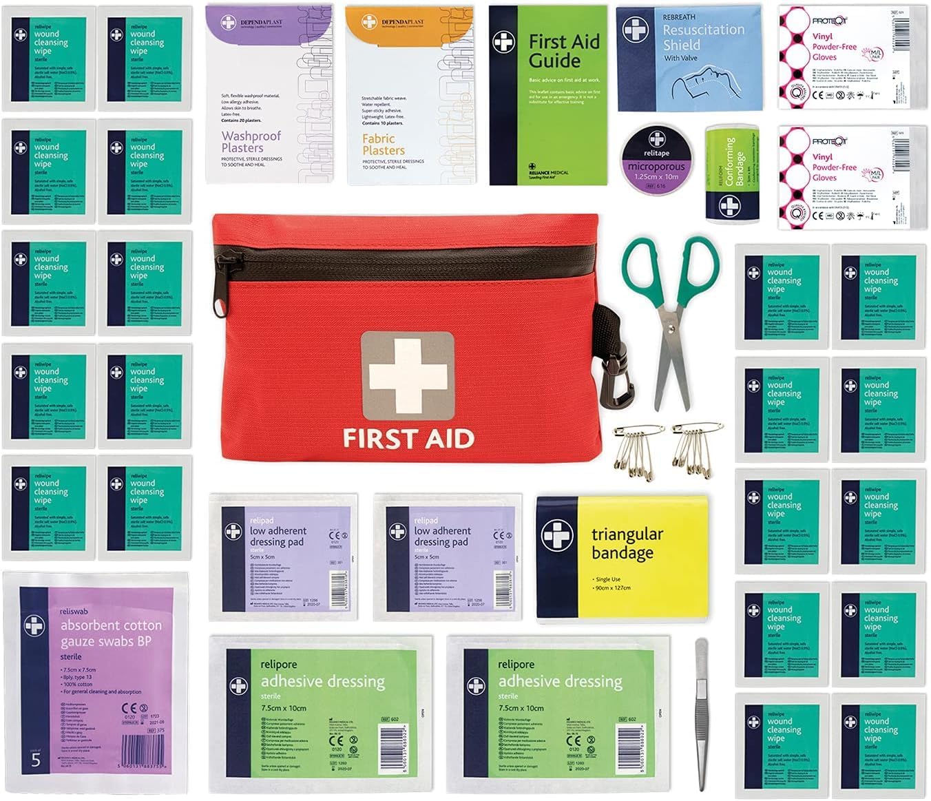 LEWIS-PLAST Erste-Hilfe-Set Erste-Hilfe-Tasche 92-teilig – Hochwertiges, tolles Rettungsset entspricht den europäischen Standards – Erste-Hilfe-Medizinset für Camping, Schularbeit und vieles mehr – Bild 2