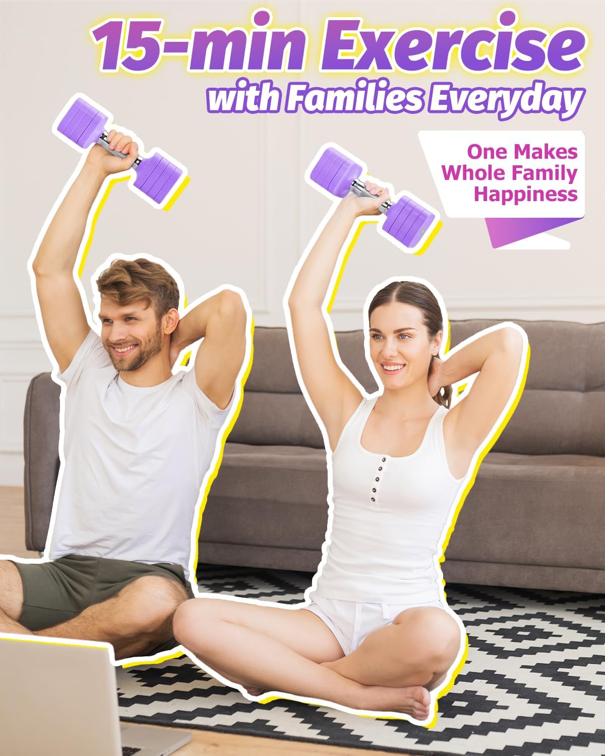 Fragraim 5 kg x 2 verstellbare Hanteln Set für Damen Herren Handgewichte Sets Hanteln verstellbar für Heim-Fitness-Training, Krafttrainingsgeräte – Bild 7