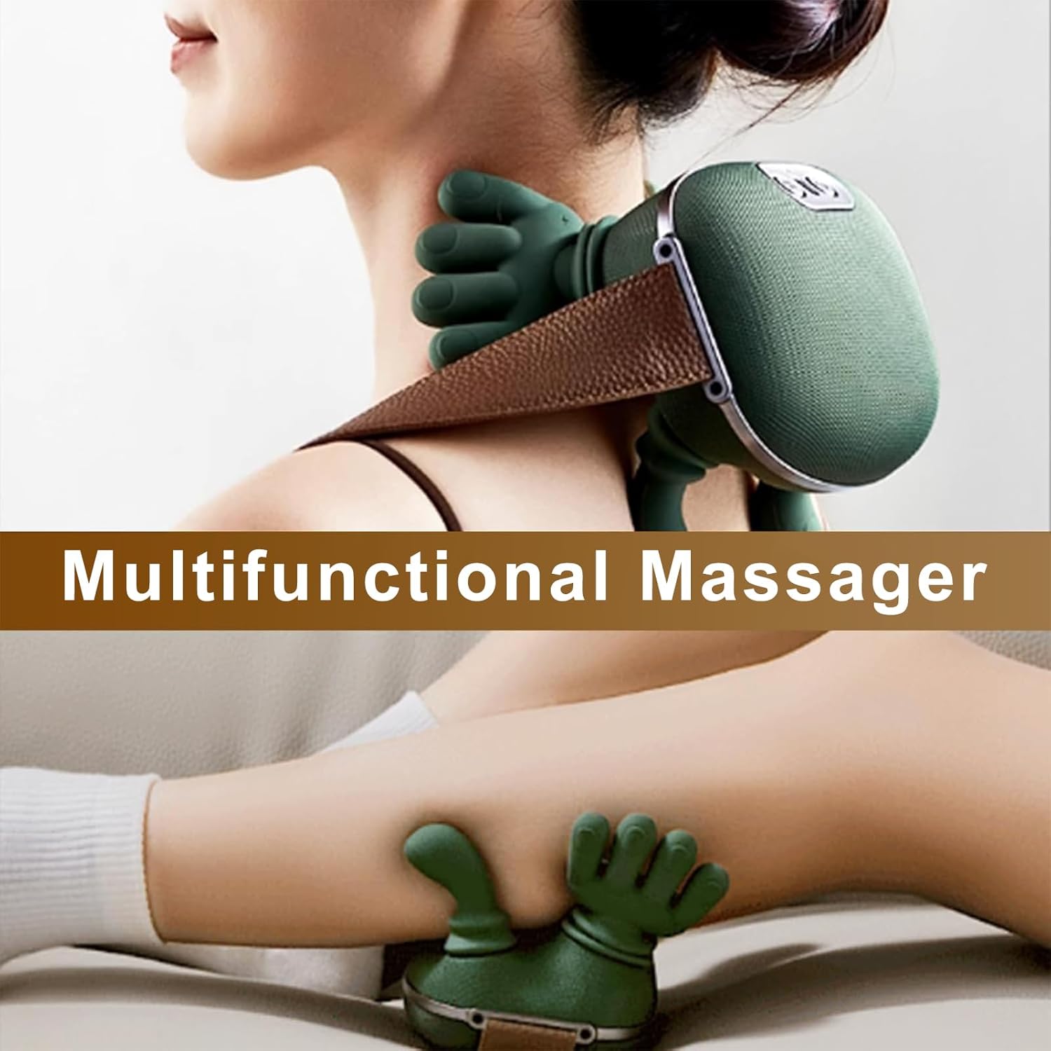 Massagegerät, 4D Bionic Hand-Nackenmassagegerät, elektrisches Shiatsu-Massagegerät mit Wärme, 3 Modi und 2 Wärmeeinstellungen, Tiefenmassage für Nacken und Schultern, lindert Muskelverspannungen und Müdigkeit – Bild 5