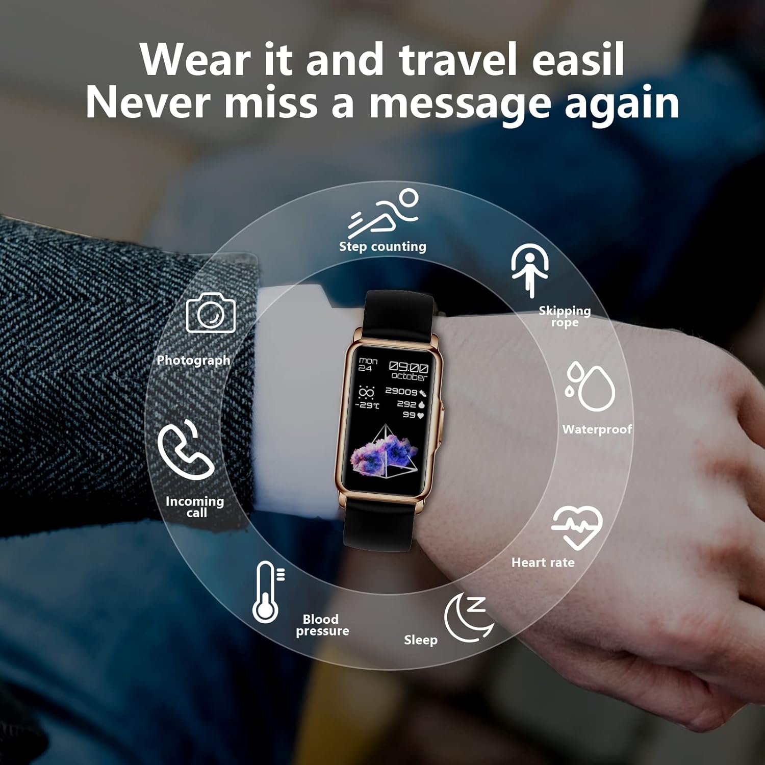 Smartwatch Damen 1,47 Zoll Uhr mit IP68 Wasserdicht Fitness Tracker Sportuhr mit zwei Wochen Standby SpO2 124 Trainingsmodi Herzfrequenzmesser Schlafmonitor Musiksteuerung Android iOS – Bild 6