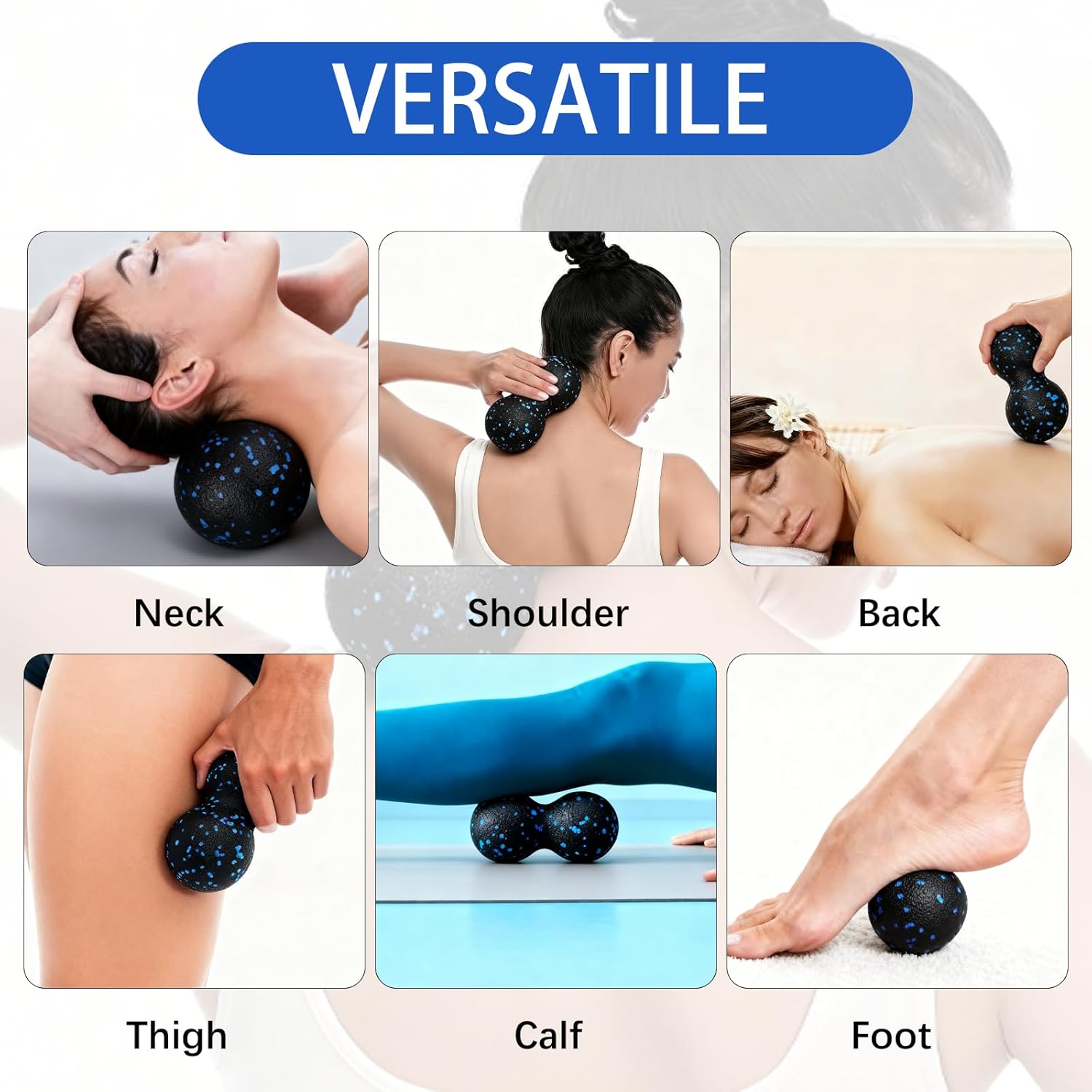 Faszienball Set, 2er Set Massagebälle, Trigger Point Release Lacrosse Ball, Faszienball für Füße, Massageball, Faszienbälle für Faszientraining, Einzelball + Doppelball – Bild 5