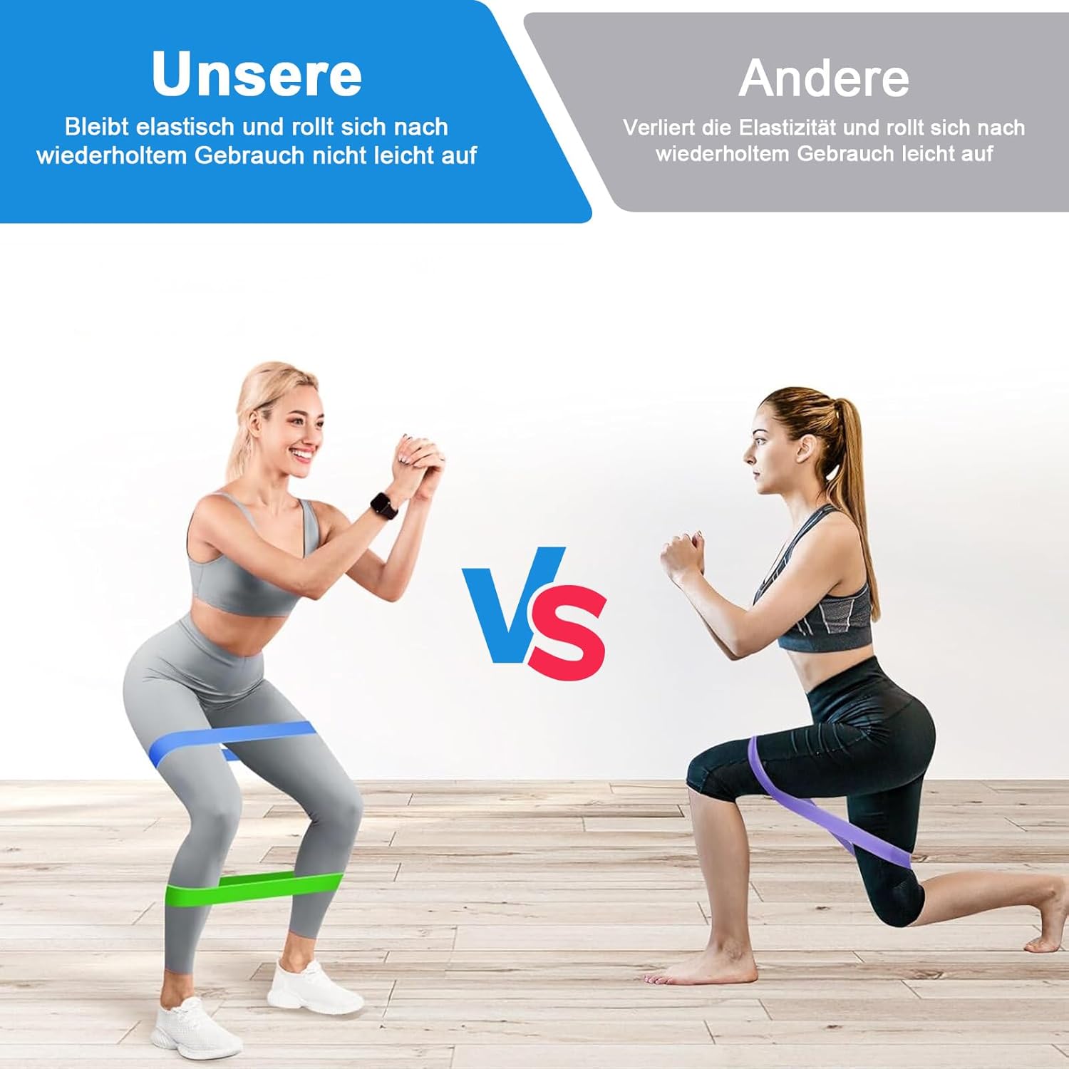 SURFOU Fitnessbänder Set mit 5 verschiedenen Stärken, hautfreundlich, Terrabänder für Krafttraining, mit Tragebeutel, Widerstandsbänder für Muskelaufbau, Pilates, Yoga und Reha-Training – Bild 5