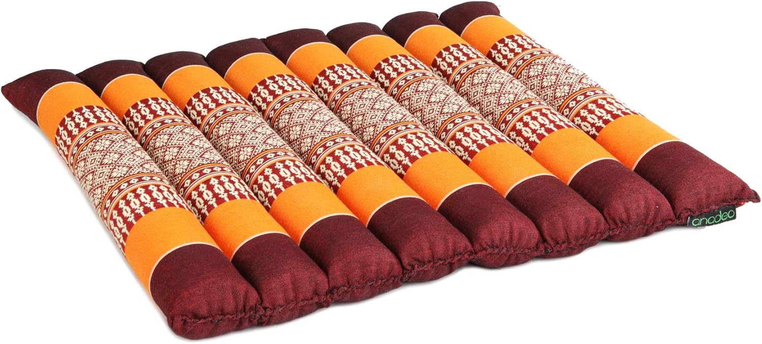 Flaches, rollbares Yoga- und Meditationskissen von Zafu – faltbar und höhenverstellbar in Höhe und Breite – organisches Material, 100 % Kapokfüllung – hohe Dichte – Komfort und Stabilität