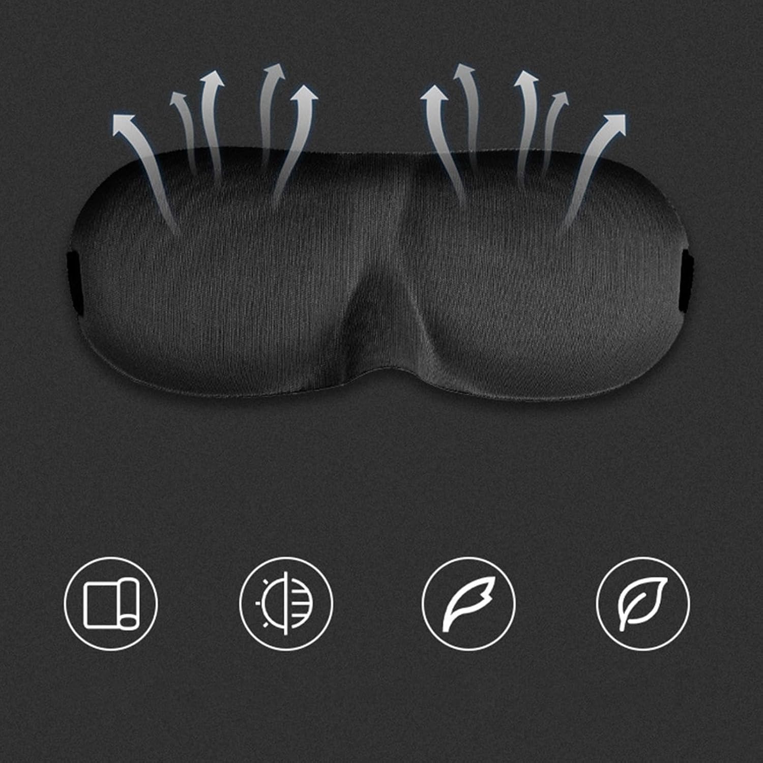 Schlafmaske – 3D-Maske gegen Licht | Atmungsaktive Augenabdeckung für Reisen, Flugzeug, Meditation, Spa, Ruheraum – Bild 7