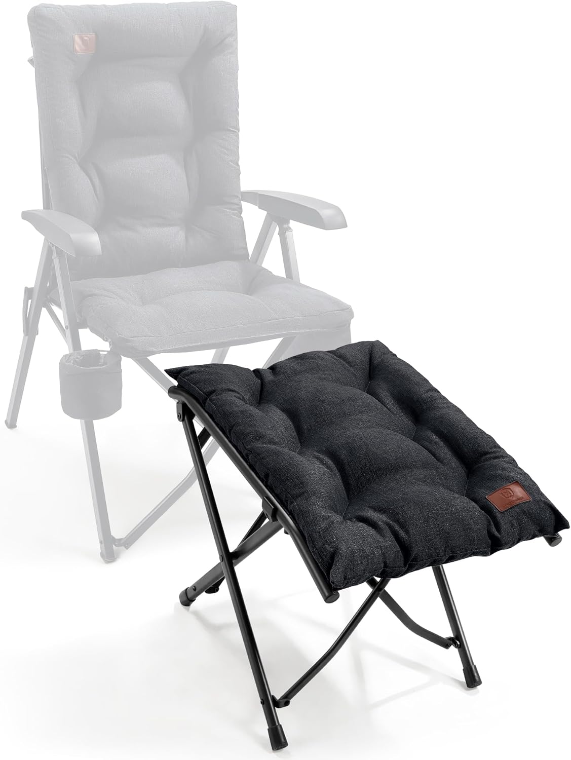 EVER ADVANCED Fußhocker, Fußstütze, klappbarer Klapphocker mit einer Höhe von 47 cm, Klapphocker, gepolsterte Fußstütze für Sessel, Garten- und Balkonstuhl