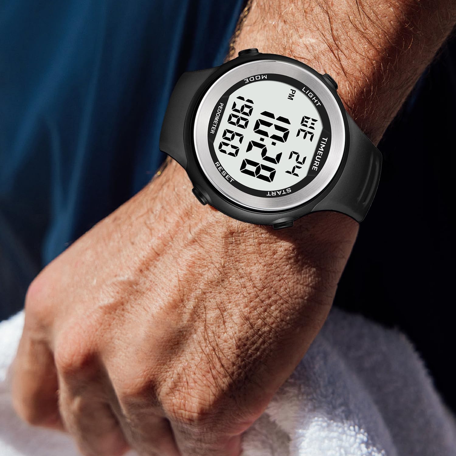 Timeur-2308 Sportliche wasserdichte Schrittzähleruhr zum Gehen, kein Aufladen, keine App-Verbindung mit EL-Hintergrundbeleuchtung, einfache, praktische Wahl für mobilfreie Fitness-Enthusiasten – Bild 8