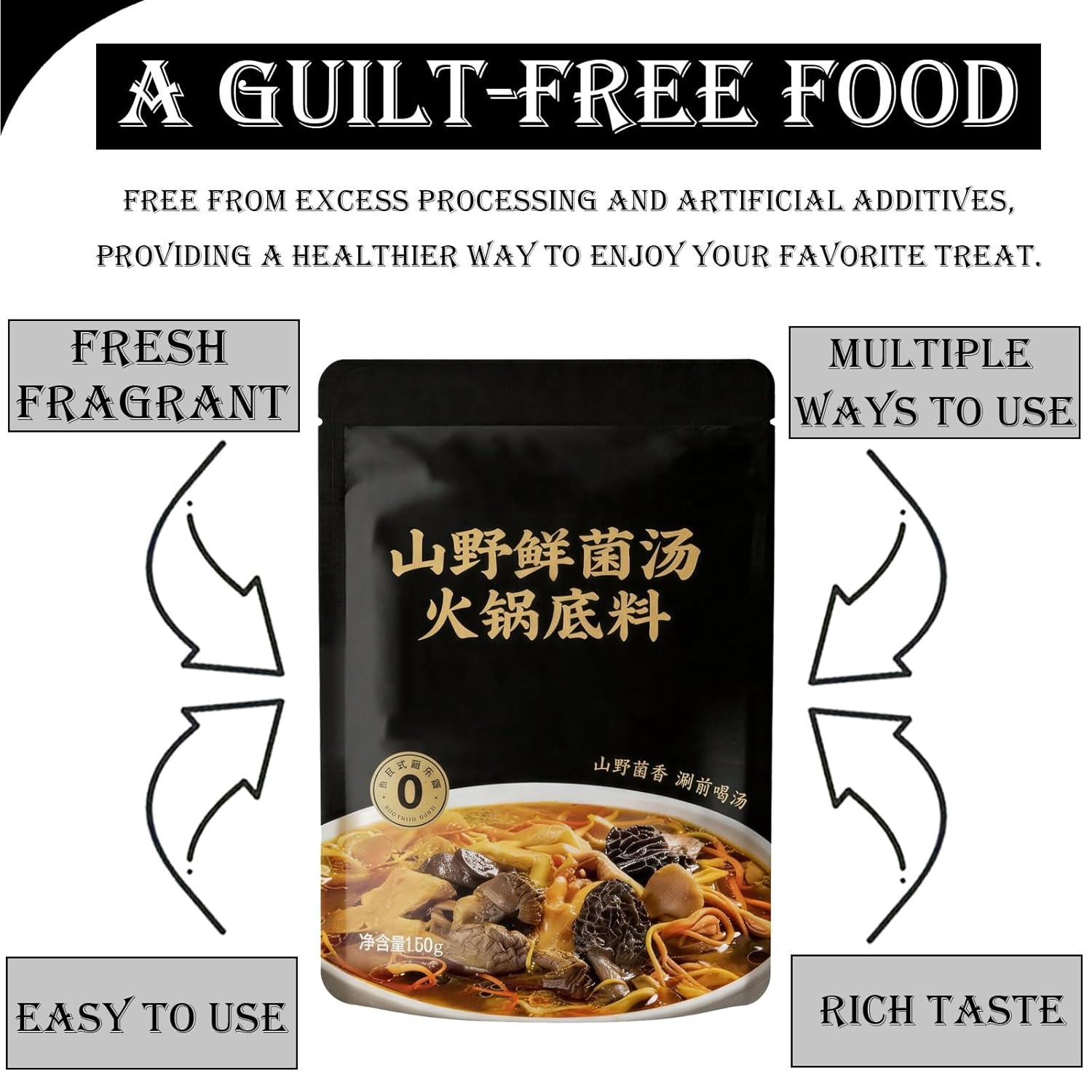 Pilz-Kräuter-Hotpot-Grundlage, Natürliche Instant-Brühe, Traditionelle Chinesische Suppenbasis Zur Gesundheitsvorsorge für Zu Hause – Bild 5