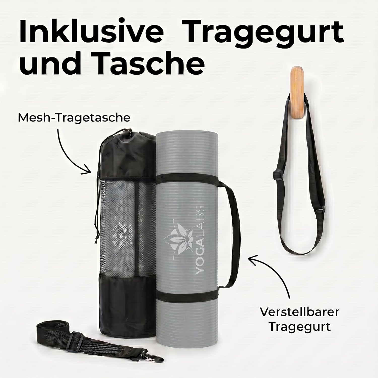 NRB Yogamatte 183 x 61 x 1,5 cm – extra dicke Fitnessmatte & Gymnastikmatte – rutschfest, gelenkschonend & langlebig – Pilatesmatte mit Tragegurt – Bild 4