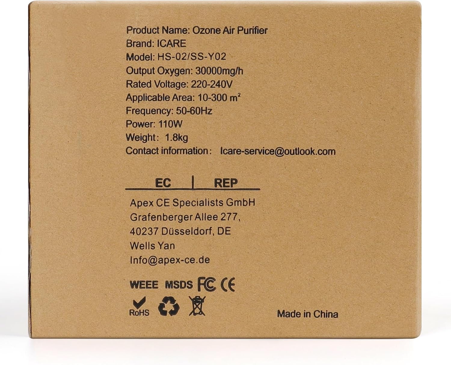 ICARE Ozongenerator 30.000 mg/h Ozongerät, Ozonisator Industrieller O3-Ozon-Luftreiniger mit 120-Min-Timer für 300㎡ Geruchsbeseitiger Geruchsneutralisator für Auto-, Rauch-, Haustiergerüche, Küchengerüche – Bild 13