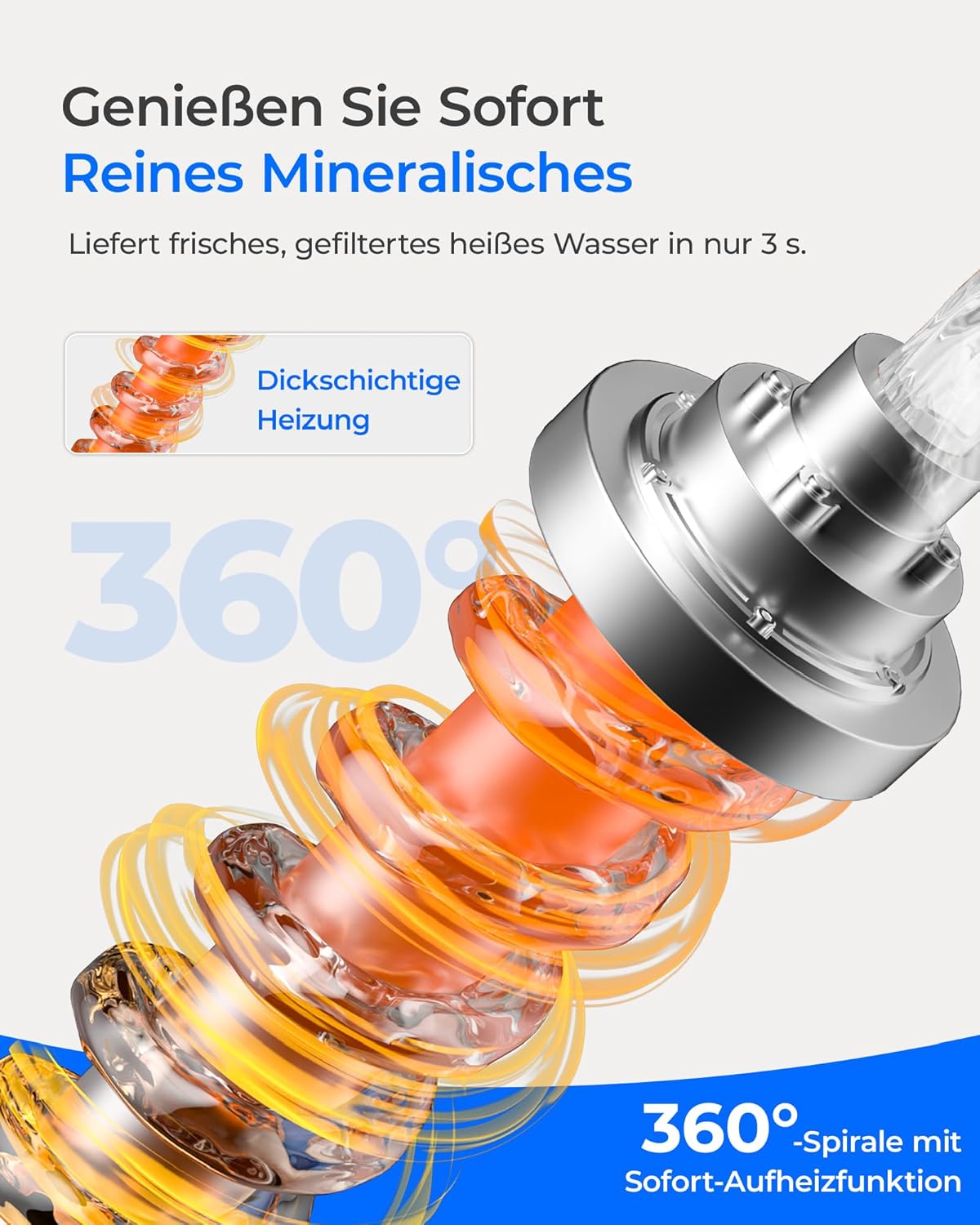 (Mineralien) Waterdrop K19 Umkehrosmose-Wasserfiltersystem für die Arbeitsplatte, sofortiger Heißwasserspender, tragbar, keine Installation erforderlich, reduziert TDS, 7-stufig mit UV, WD-K19-HG – Bild 4