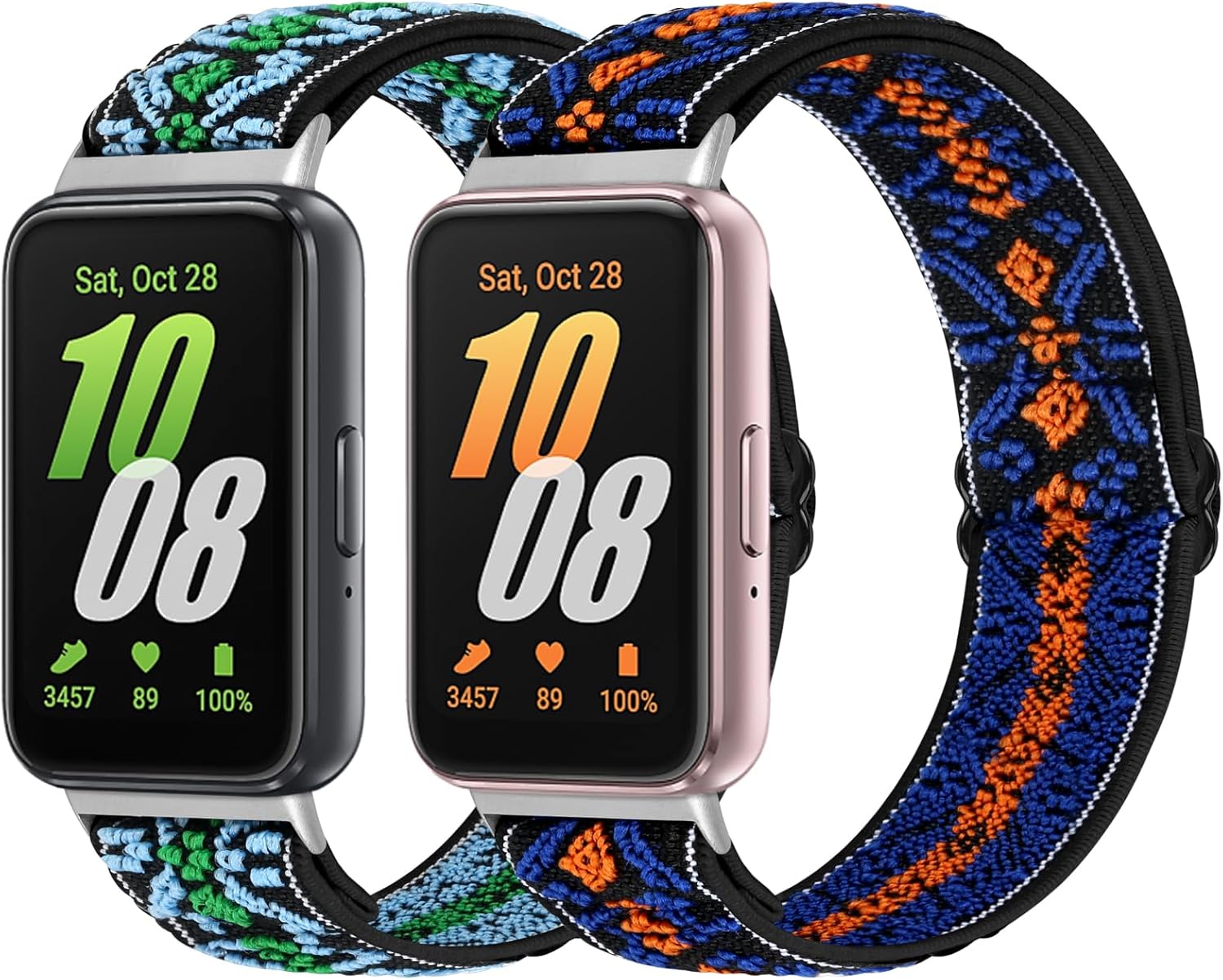 enkic Elastisches Armband kompatibel mit Samsung Galaxy Fit 3, dehnbares Nylon-Sport-Ersatzarmband, verstellbares Solo-Loop-Uhrenarmband für Samsung Galaxy Fit 3 Armband Damen Herren