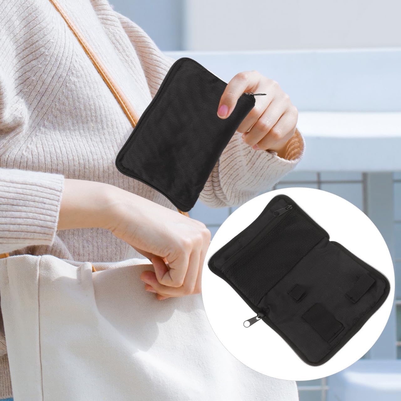 ULTECHNOVO Tasche mit Reißverschluss, tragbares Blutdruckmessgerät, Blutzuckermessgerät, Diabetiker-Organizer-Tasche für Diabetes-Patienten, Arztbedarf, Handtasche, Aufbewahrungsbox aus Stoff – Bild 9