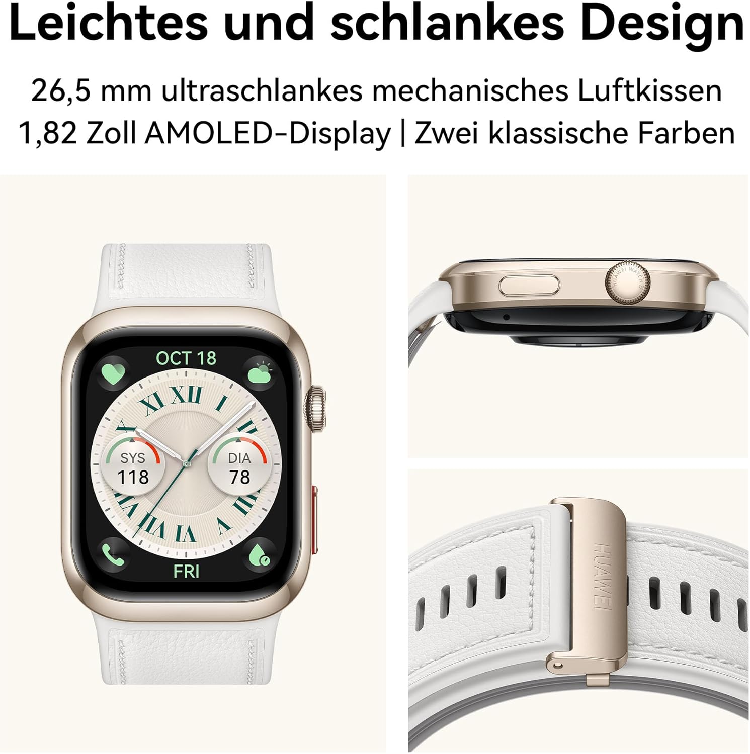 HUAWEI Watch D2 Smartwatch, 1,82 Zoll AMOLED-Display, ambulantes Blutdruckmessgerät, schlankes Design, EKG, Smart Lifestyle-Funktionen, Gesundheits-Community, kompatibel mit iOS & Android, Schwarz – Bild 5