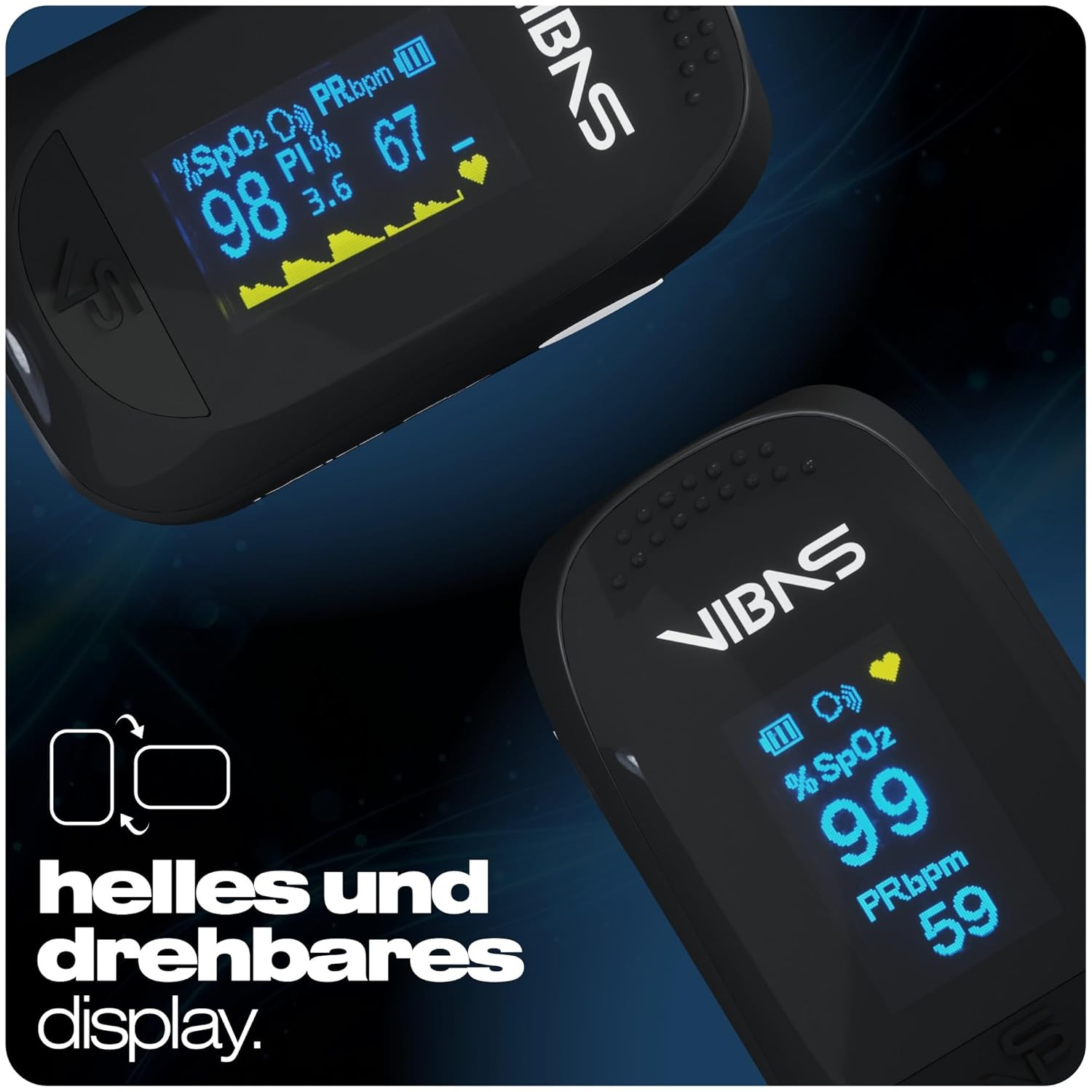 iVoice Oxy Sprechendes Pulsoximeter mit Sprachfunktion, Misst SpO₂ & Herzfrequenz, Mehrsprachig, Automatische Wiederholung, Lautstärke Einstellbar, Inkl. Batterien – Bild 5