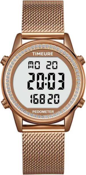 TIMEURE Damen Schrittzähler Uhr, S...