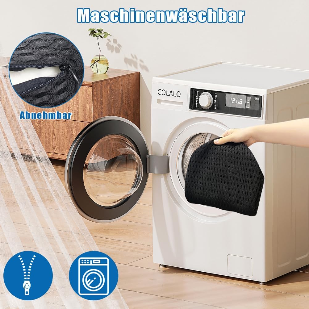Lendenwirbelstützkissen aus Memory-Schaum, ergonomisches Lendenkissen mit Riemen, Kissen gegen Rückenschmerzen, Lendenstützkissen für Autositze und Bürostühle zum Ausruhen, Schlafen, Reisen – Bild 6